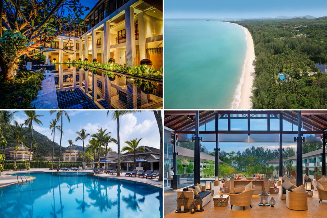 Clockwise from top left: Phuket Manathai by Outrigger; Outrigger Khao Lak Beach Resort - aerial shot and lobby; Outrigger Koh Samui Beach Resort. Click to enlarge.