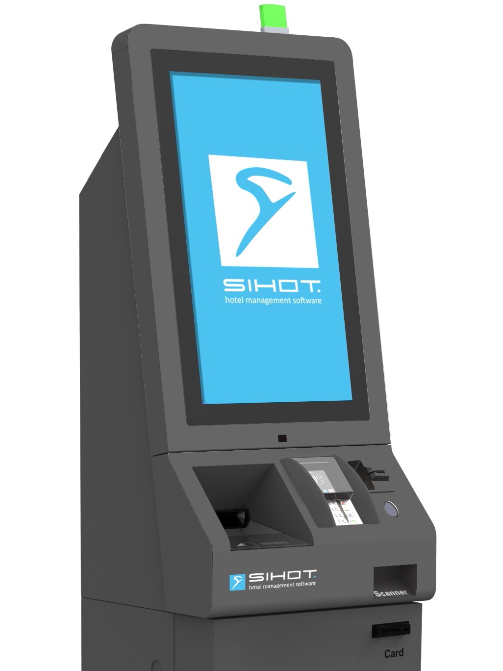 The Stellar TK-2130 modular kiosk check-in system can be customised to a hotel’s brand and lobby interior. Click to enlarge. The Stellar TK-2130 modular kiosk check-in system can be customised to a hotel’s brand and lobby interior. Click to enlarge.