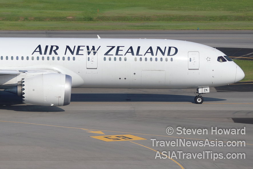 Air New Zealand Boeing 787-9 reg: ZK-NZK. Picture by Steven Howard of TravelNewsAsia.com Click to enlarge.