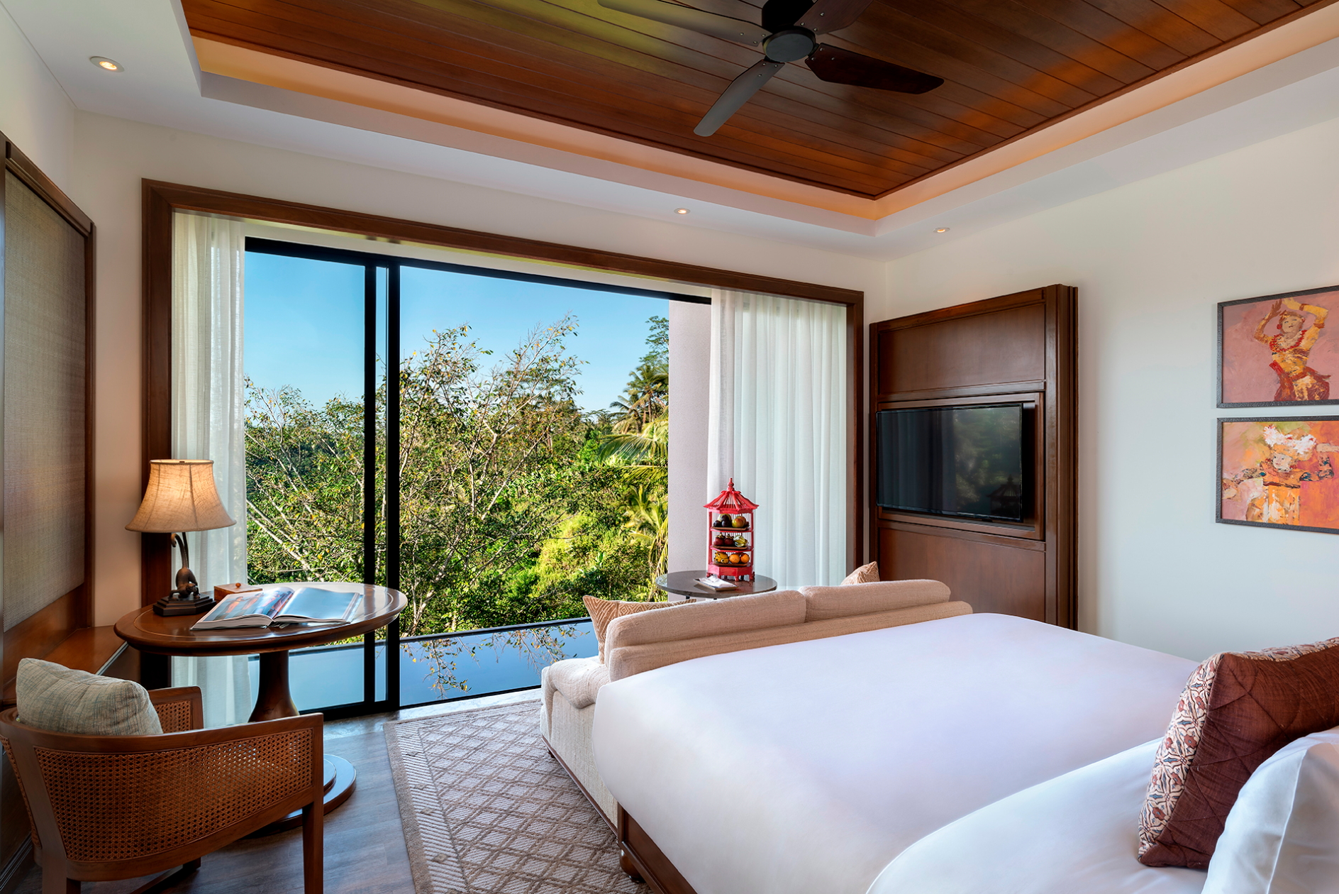 Bedroom of a villa at the Anantara Ubud Bali Resort Click to enlarge.