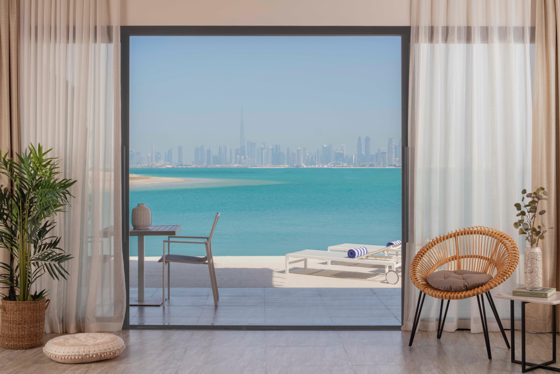 Junior Suite with Beach Access and Dubai View at Anantara World Islands Dubai Resort Click to enlarge.