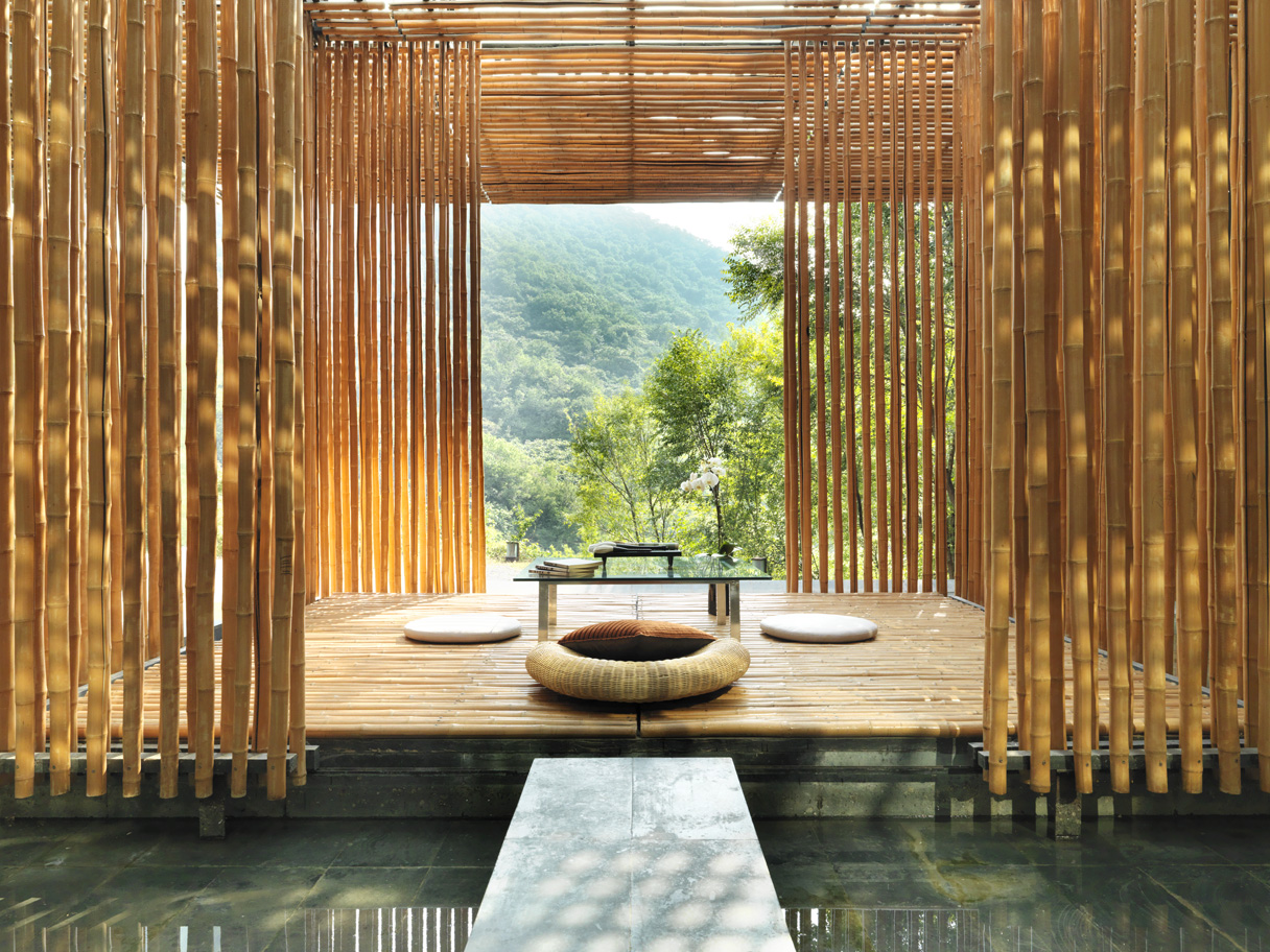 Part of the Bamboo Wall Villa at the Commune by the Great Wall in the Yangqing District of Beijing, the sixth property in China to be part of The Unbound Collection by Hyatt brand. Click to enlarge.