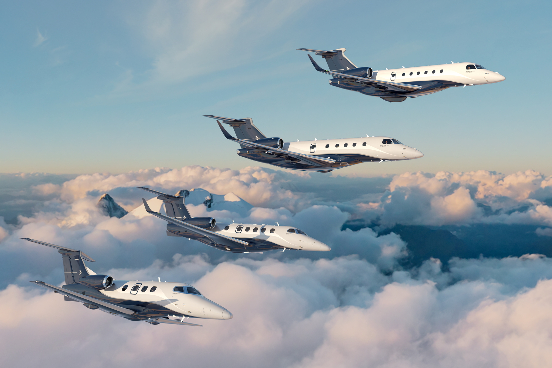 Embraer's family of executive jets. Click to enlarge.