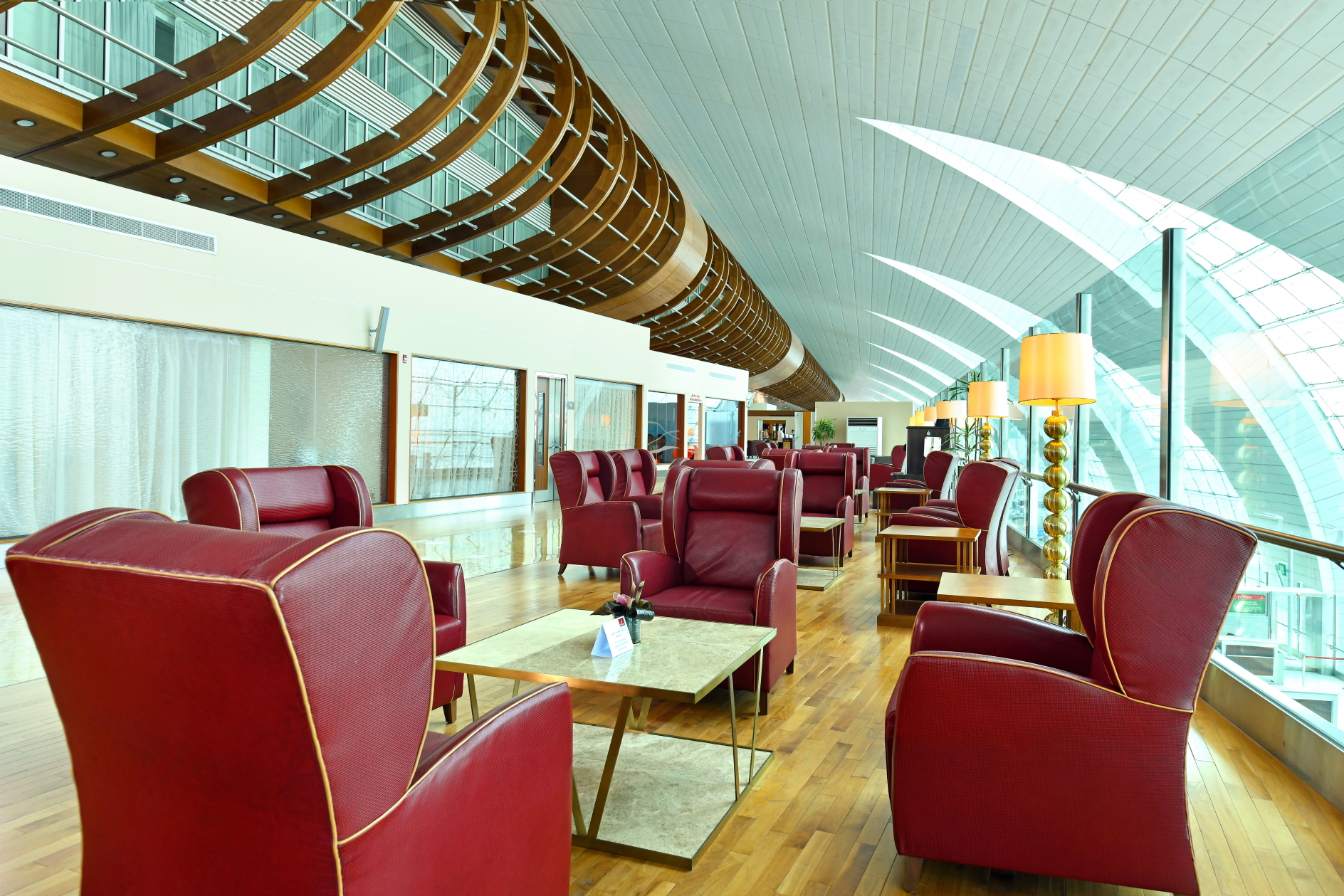 Emirates has reopened its dedicated First Class Lounge at Dubai International’s (DXB) Concourse B Click to enlarge.