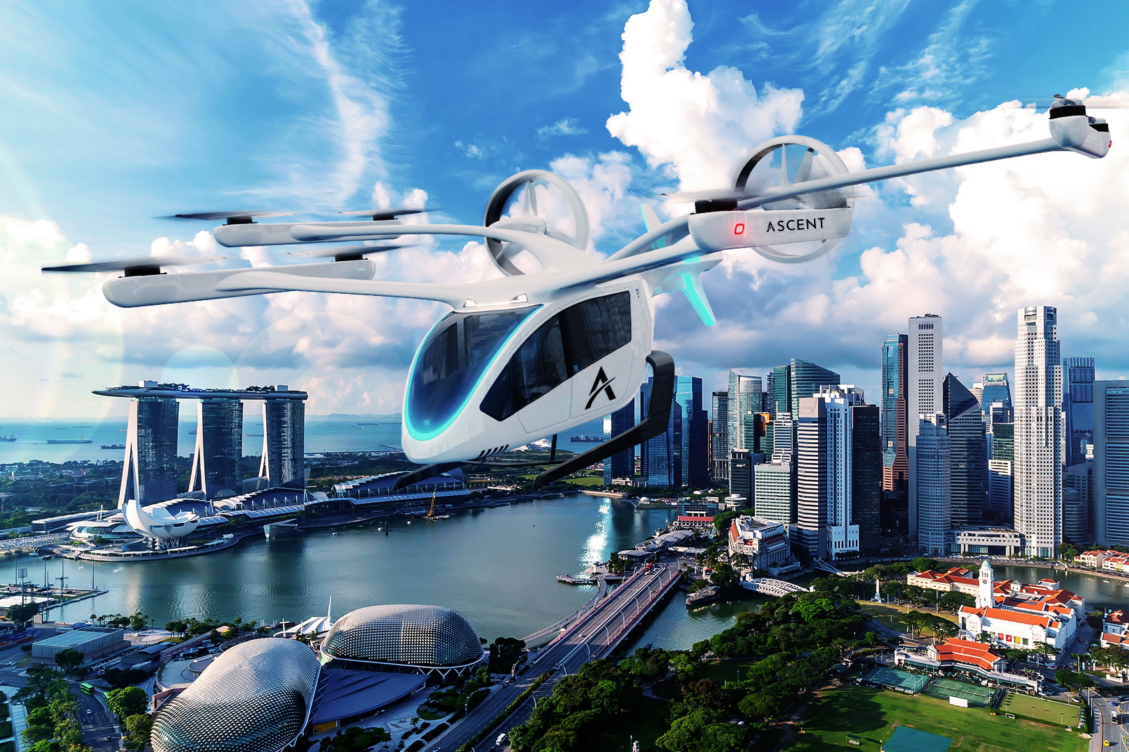 Beginning in 2026, Eve will provide Ascent with up to 100,000 hours of flight time per year on its electrical vertical takeoff and landing (eVTOL) aircraft, also known as EVA (Electrical Vertical Aircraft), for use in key cities such as Bangkok (Thailand), Manila (Philippines), Melbourne (Australia), Singapore, and Tokyo (Japan). Click to enlarge.
