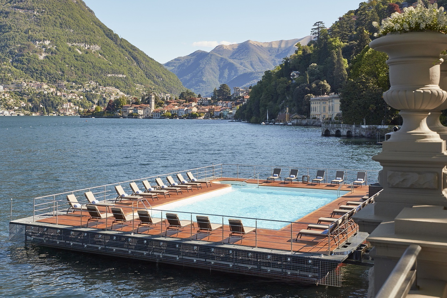 Pool with a view at Mandarin Oriental Lago di Como. Click to enlarge.