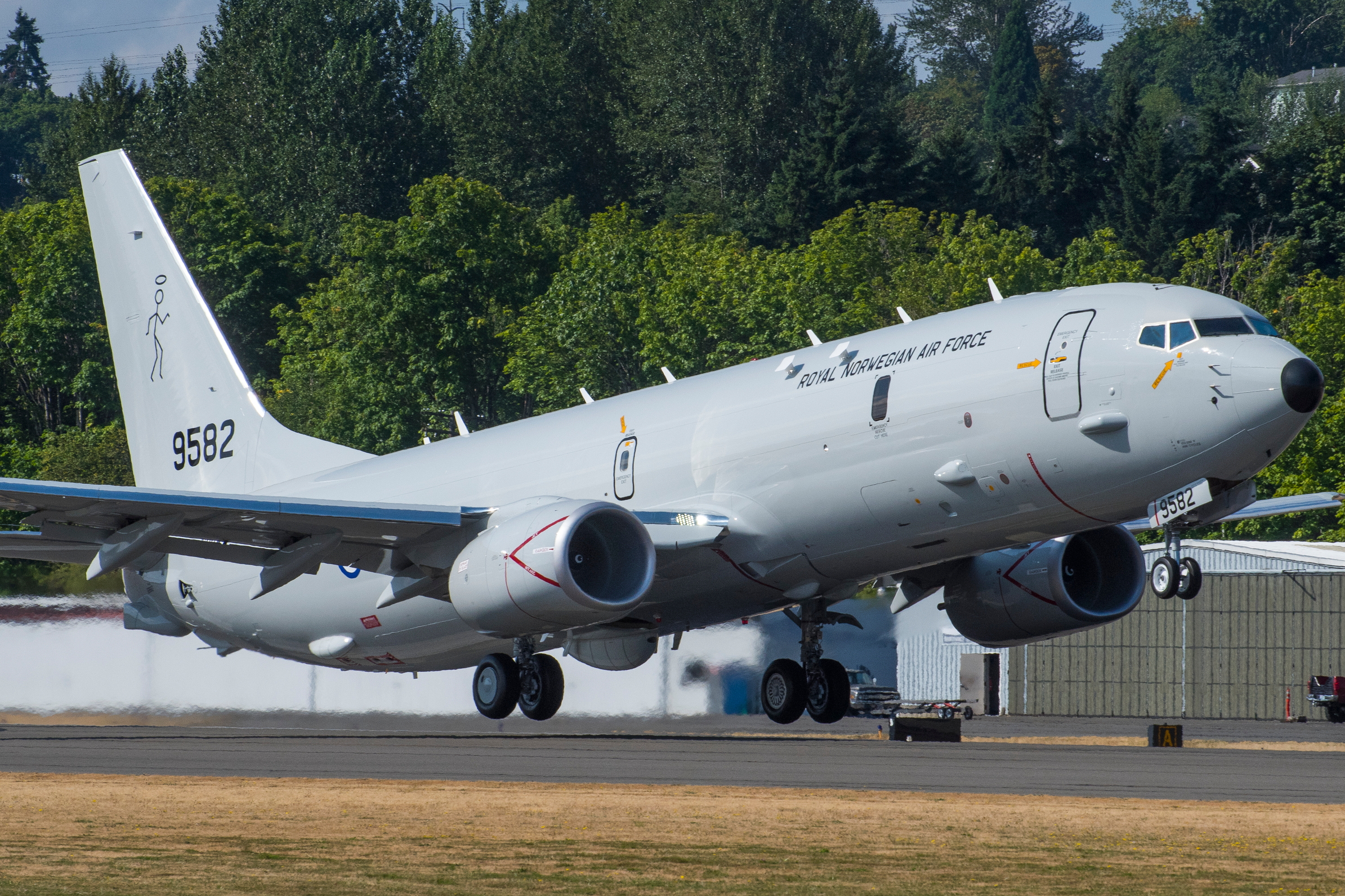 The first of five Boeing P-8A Poseidon aircraft for Norway performed its maiden flight on Monday, 9 August 2021. Click to enlarge.