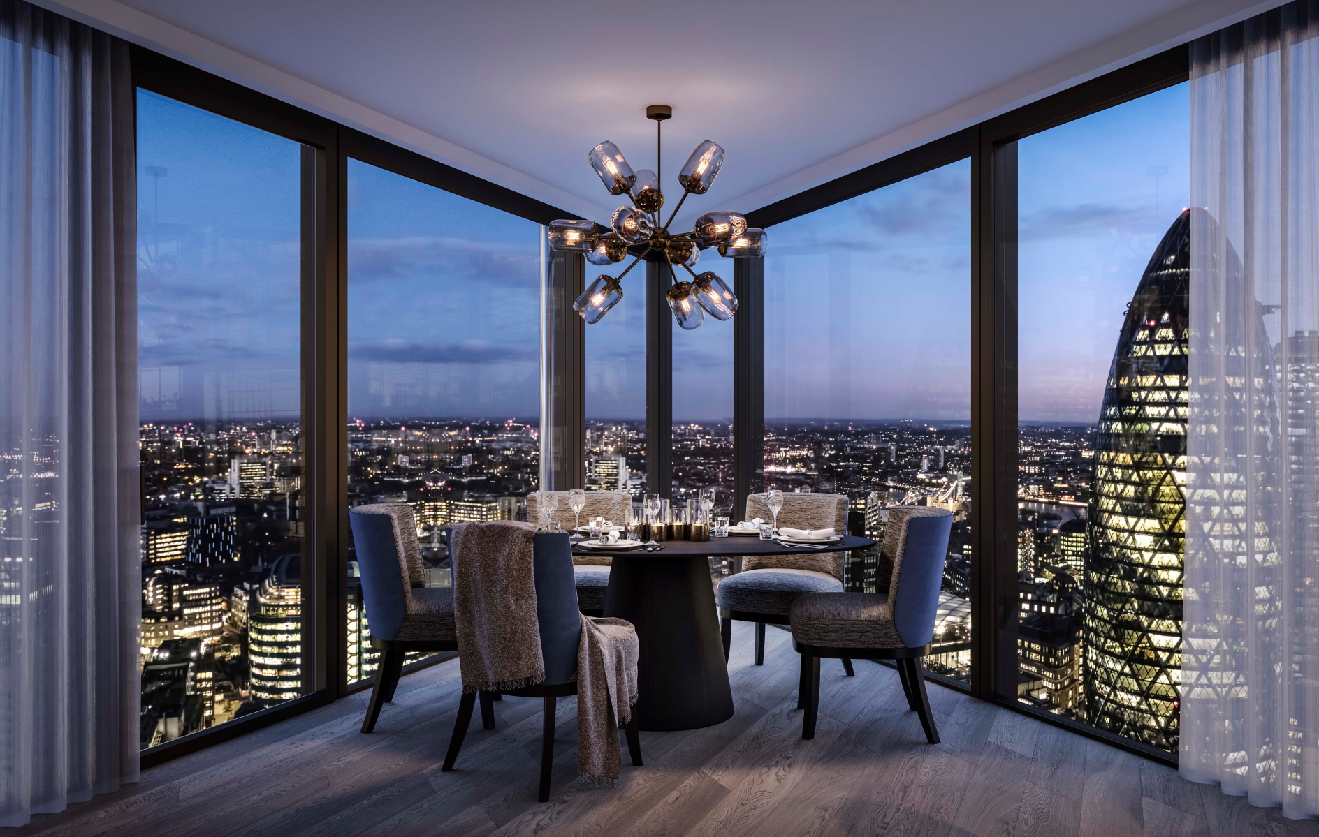 What a view! Picture perfect view from an apartment at One Bishopsgate Plaza in London City. Click to enlarge.