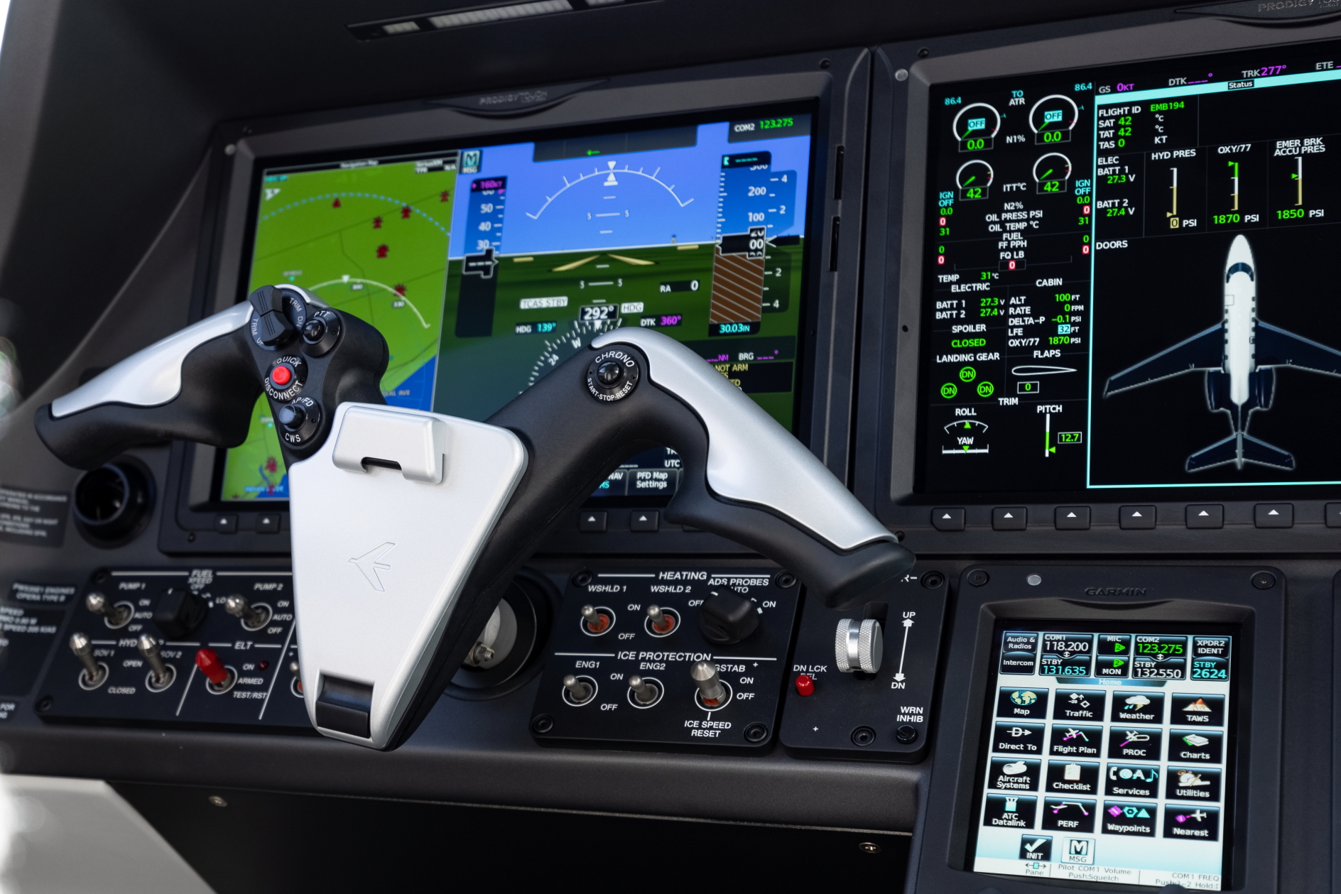 Cockpit of a Phenom 300E. Click to enlarge.