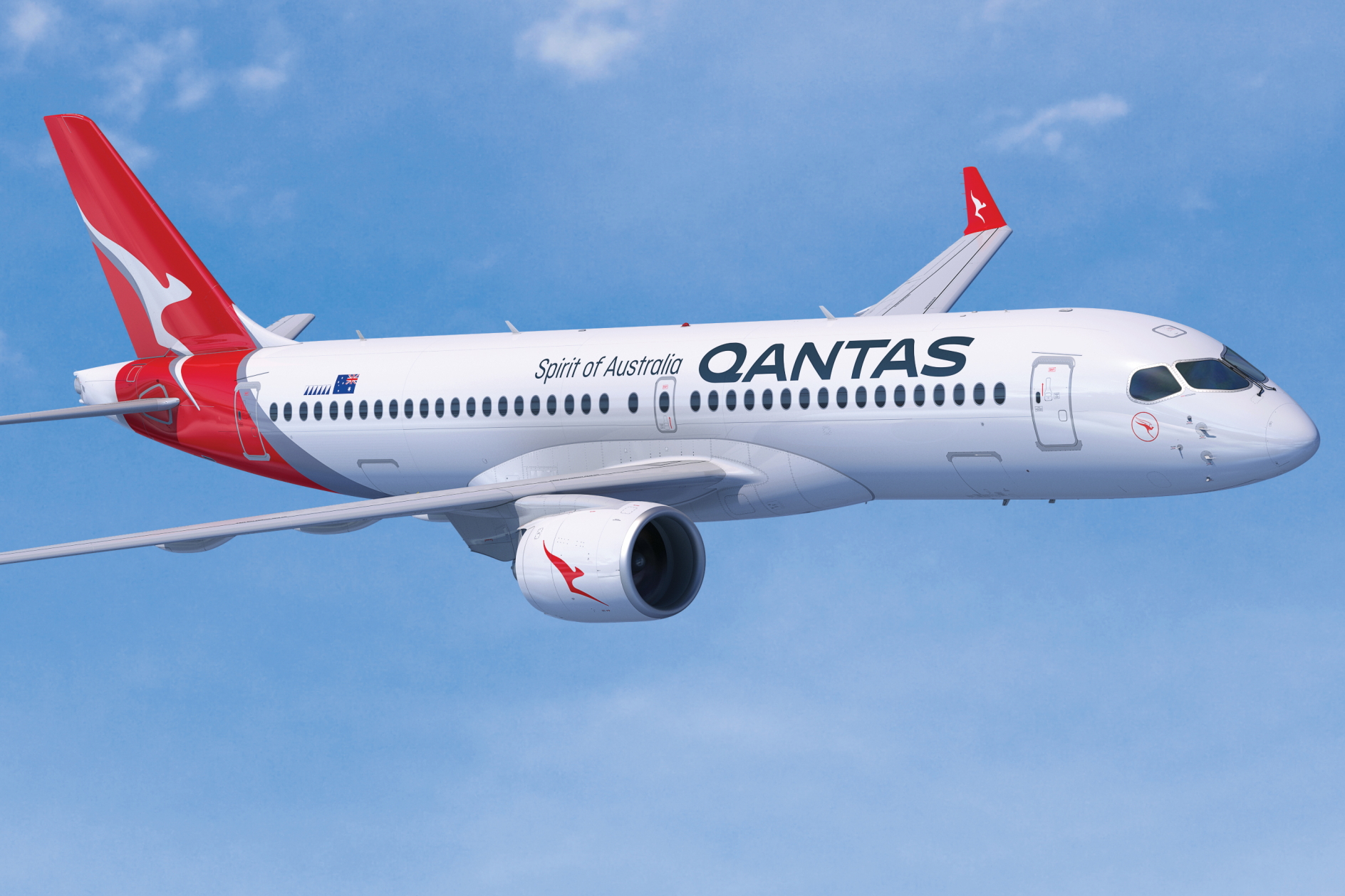 Qantas Airbus A220-300. Click to enlarge.
