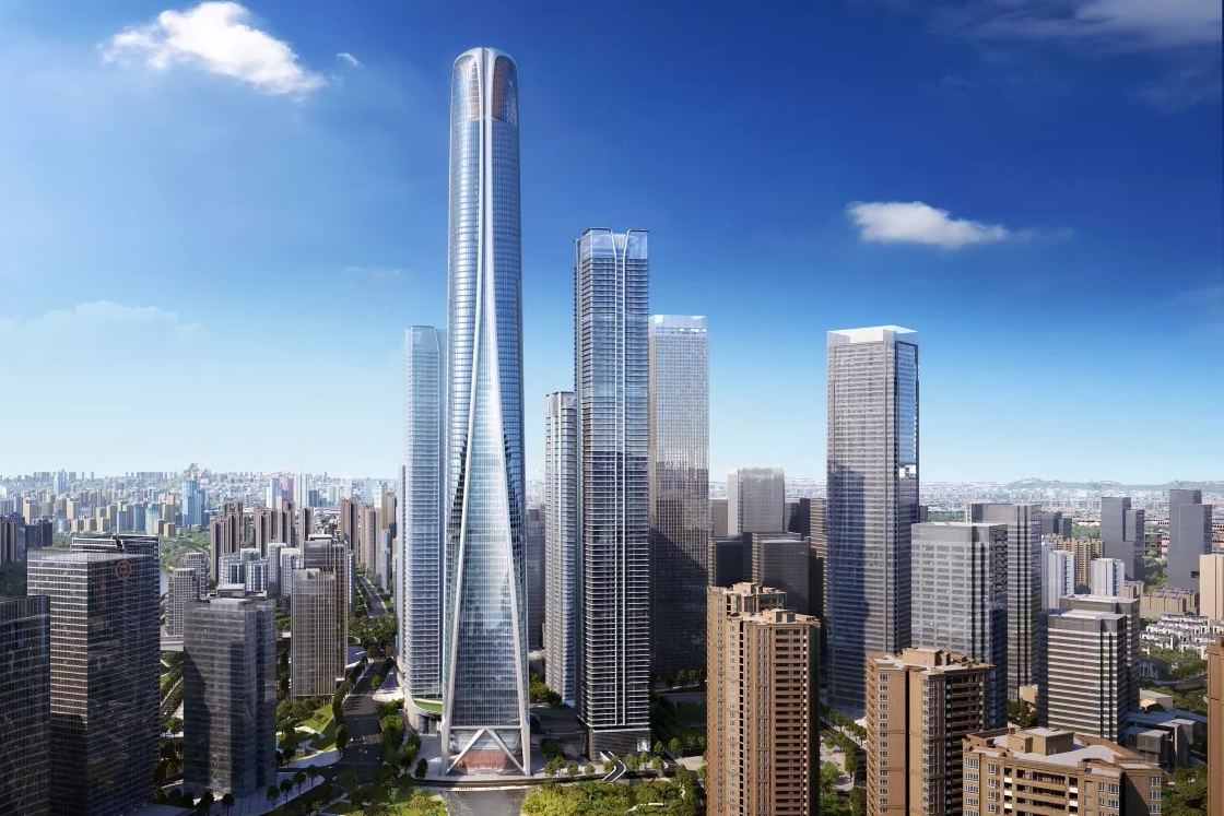 Scheduled to open in 2030, the Rosewood Chongqing will be housed within the Jiangbeizui International Financial Center in close proximity to the city center and multiple transportation hubs including a subway interchange station on site. Click to enlarge.