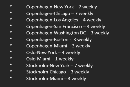 The full list of SAS destinations to the United States this fall and winter