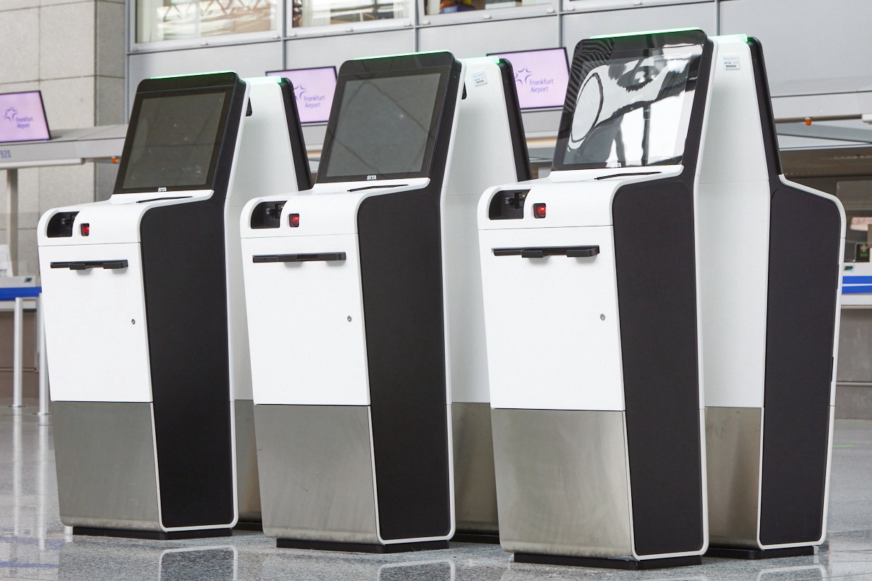 SITA is upgrading the passenger experience at Frankfurt Airport by installing 87 biometric-enabled TS6 Kiosks. Click to enlarge.