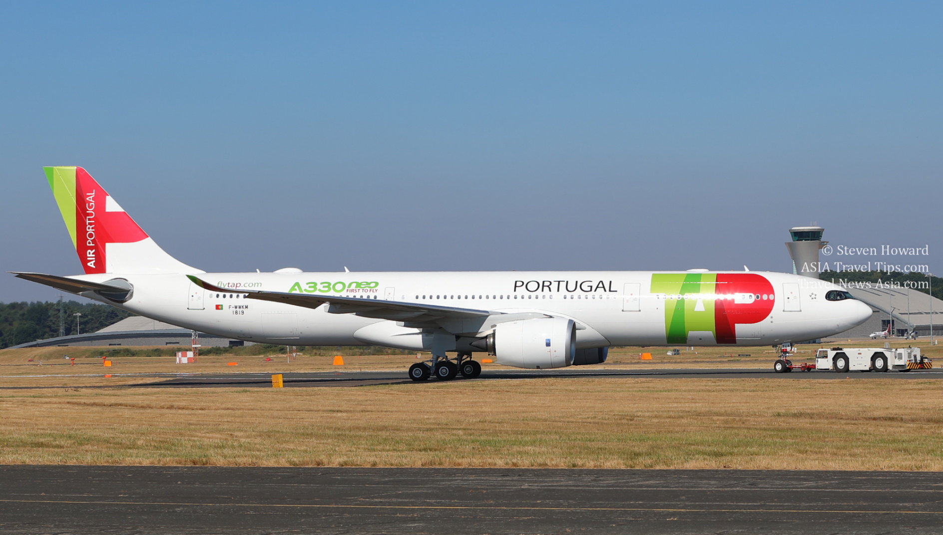 TAP Air Portugal Airbus A330neo reg: F-WWKM. Picture by Steven Howard of TravelNewsAsia.com Click to enlarge.