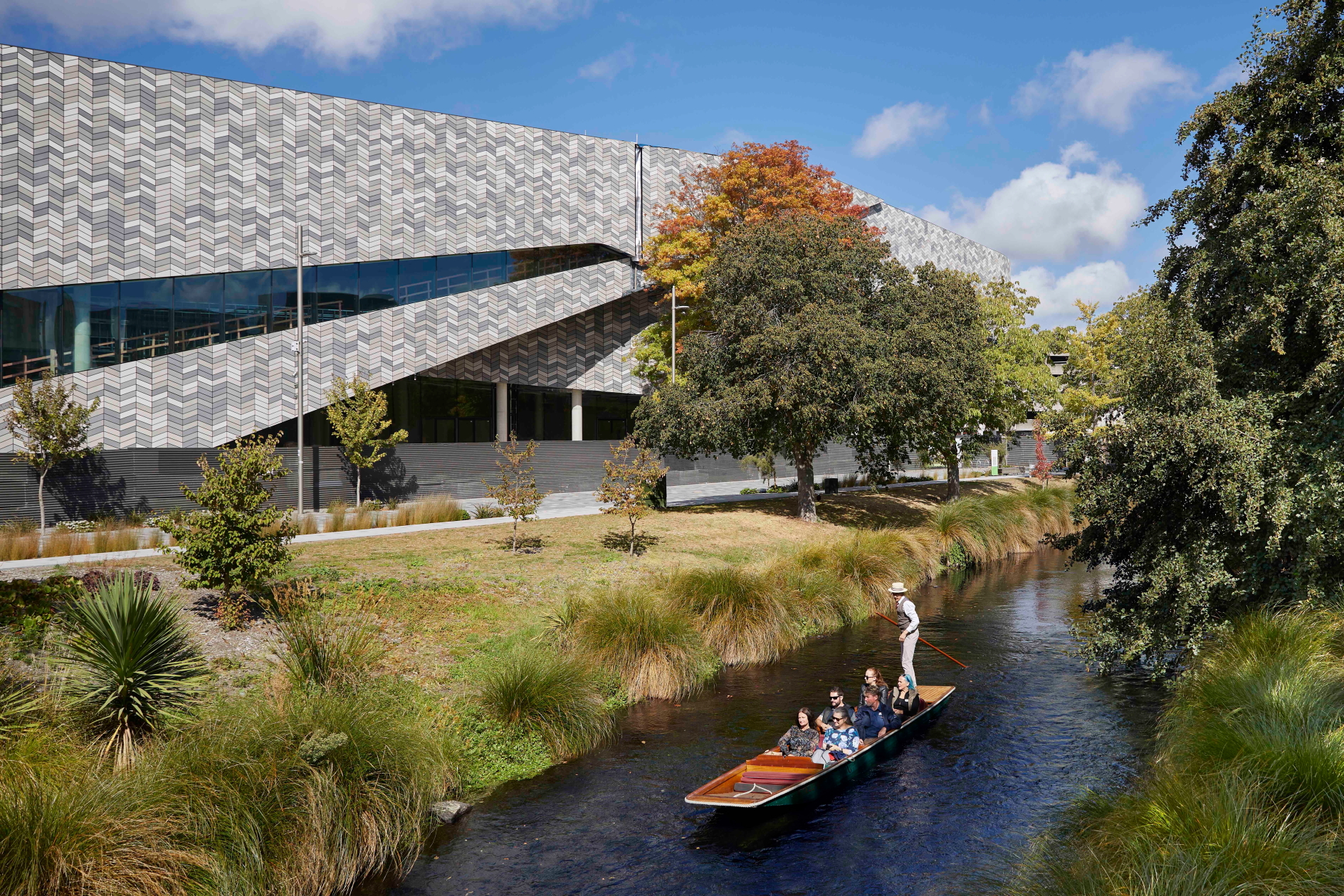 The Te Pae Christchurch Convention Centre is set on the Otakaro Avon river in the city centre. Click to enlarge.