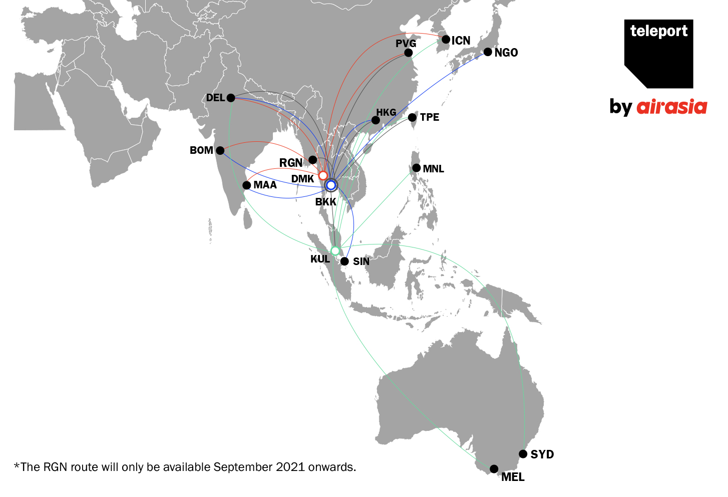 Teleport's route map