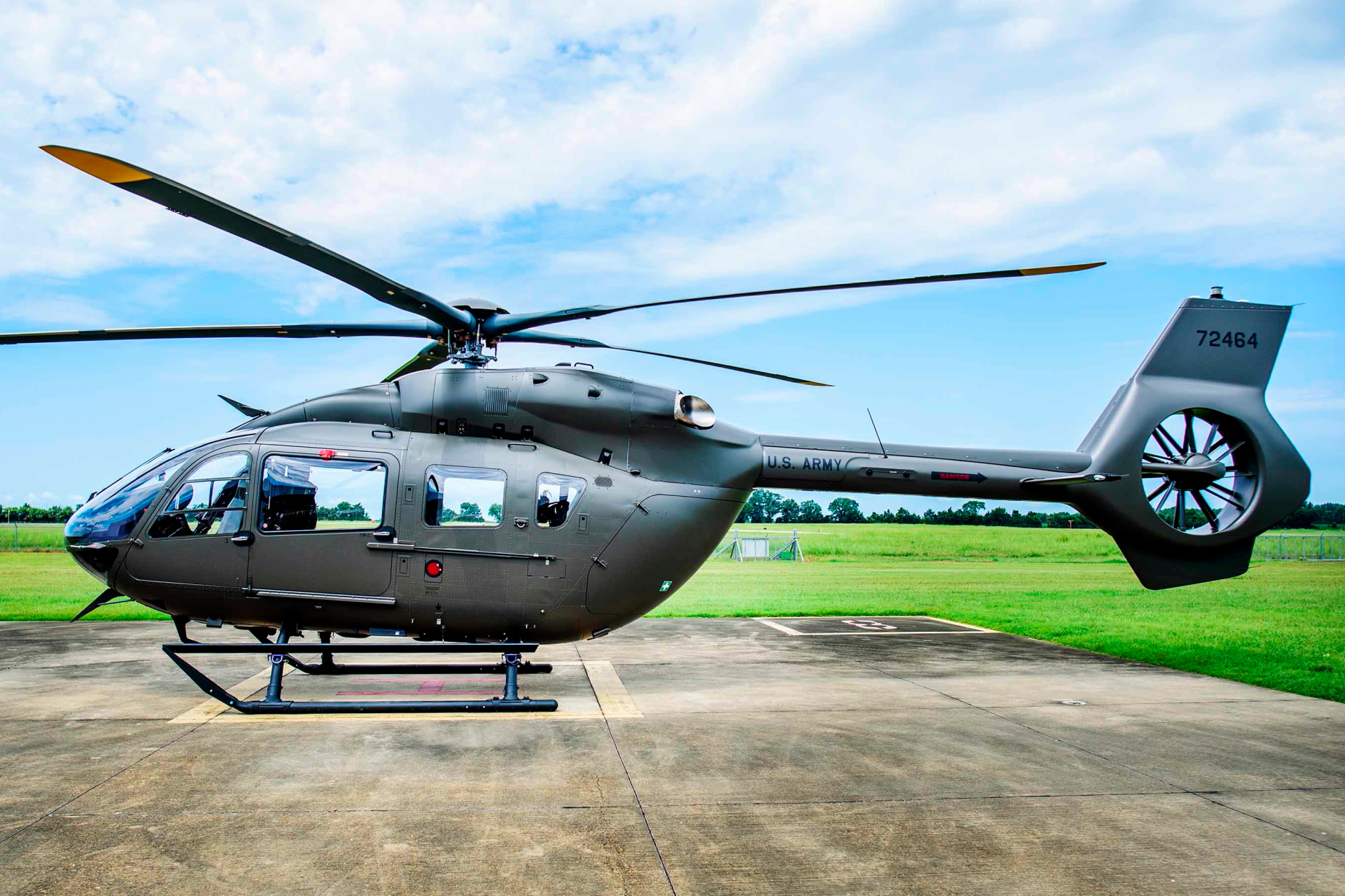 The U.S. Army National Guard has taken delivery of the first UH-72B, the latest variant of its Lakota helicopter, from Airbus’ production facility in Columbus, Mississippi. Picture by Dianne Bond. Click to enlarge.