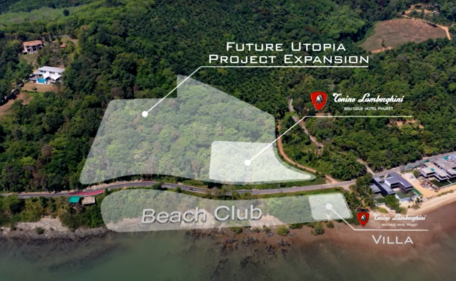 Utopia Corporation, a Phuket-based property developer, has unveiled plans to transform 20 rai of land surrounding Ao Po Grand Marina on Phuket's sunrise coast with exclusive residences and hotels, including Southeast Asia’s first Tonino Lamborghini hotel. Click to enlarge.