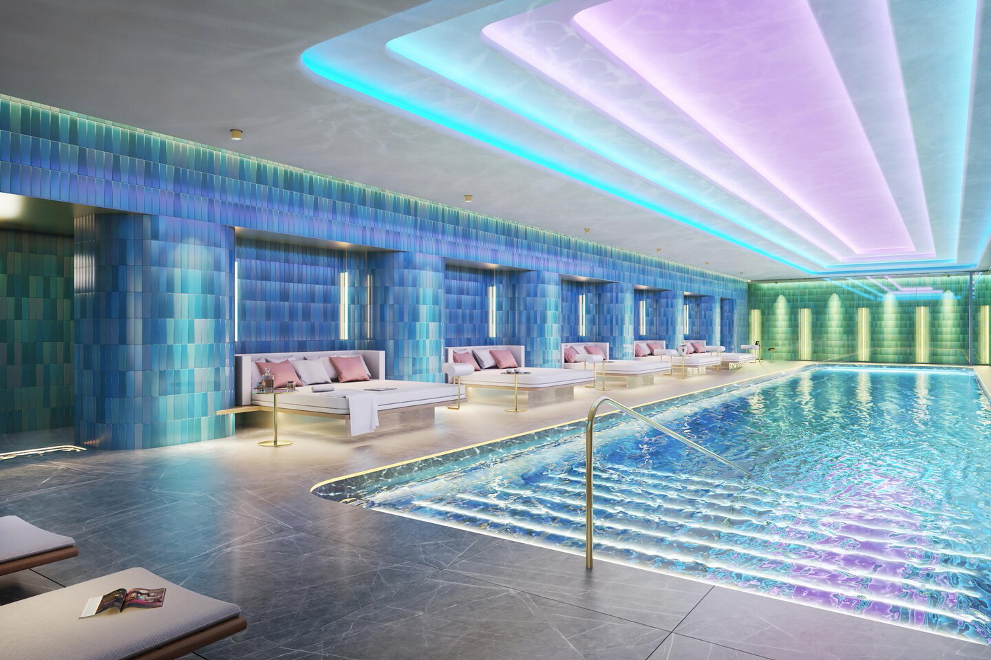 Indoor pool at the W Osaka. Click to enlarge.
