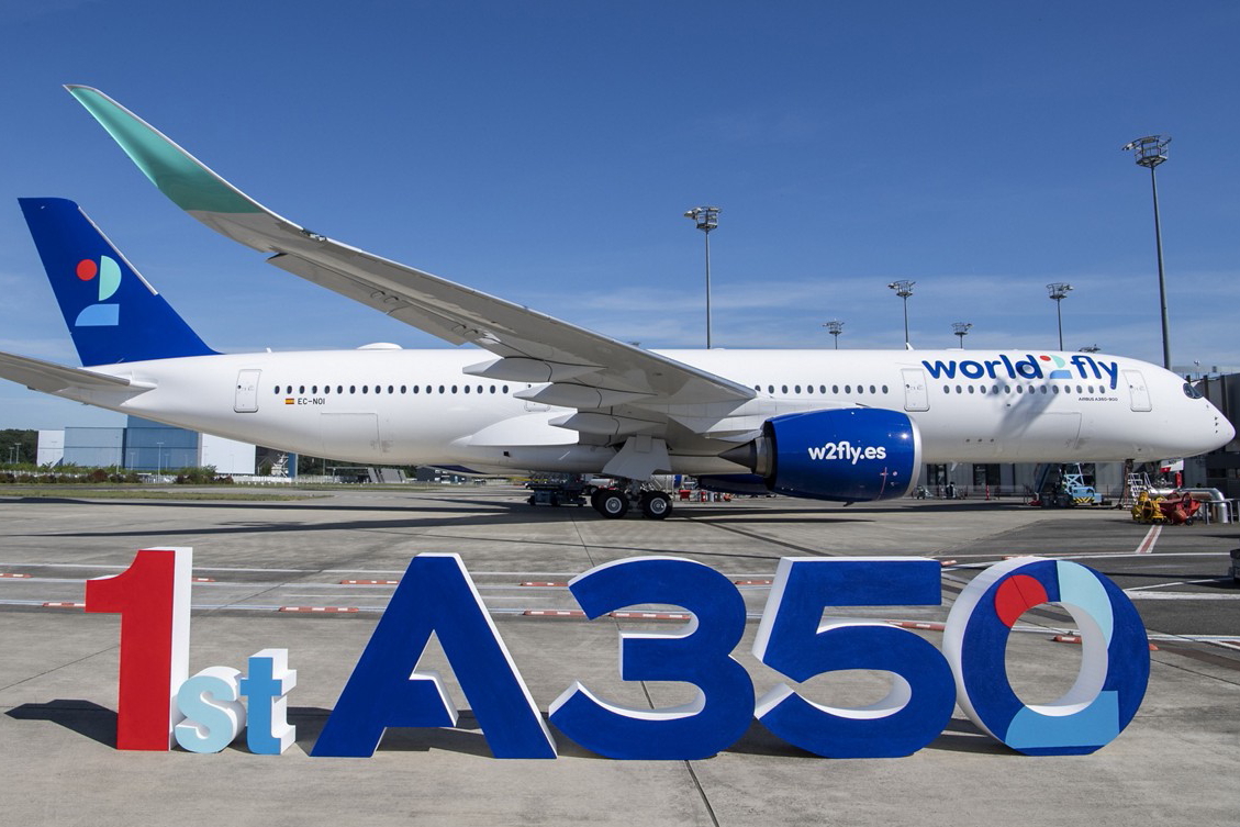 World2fly, the new long-haul airline recently founded by the Spanish hotel company Iberostar, has taken delivery of the first of two A350-900s on lease from Air Lease Corporation. Click to enlarge.