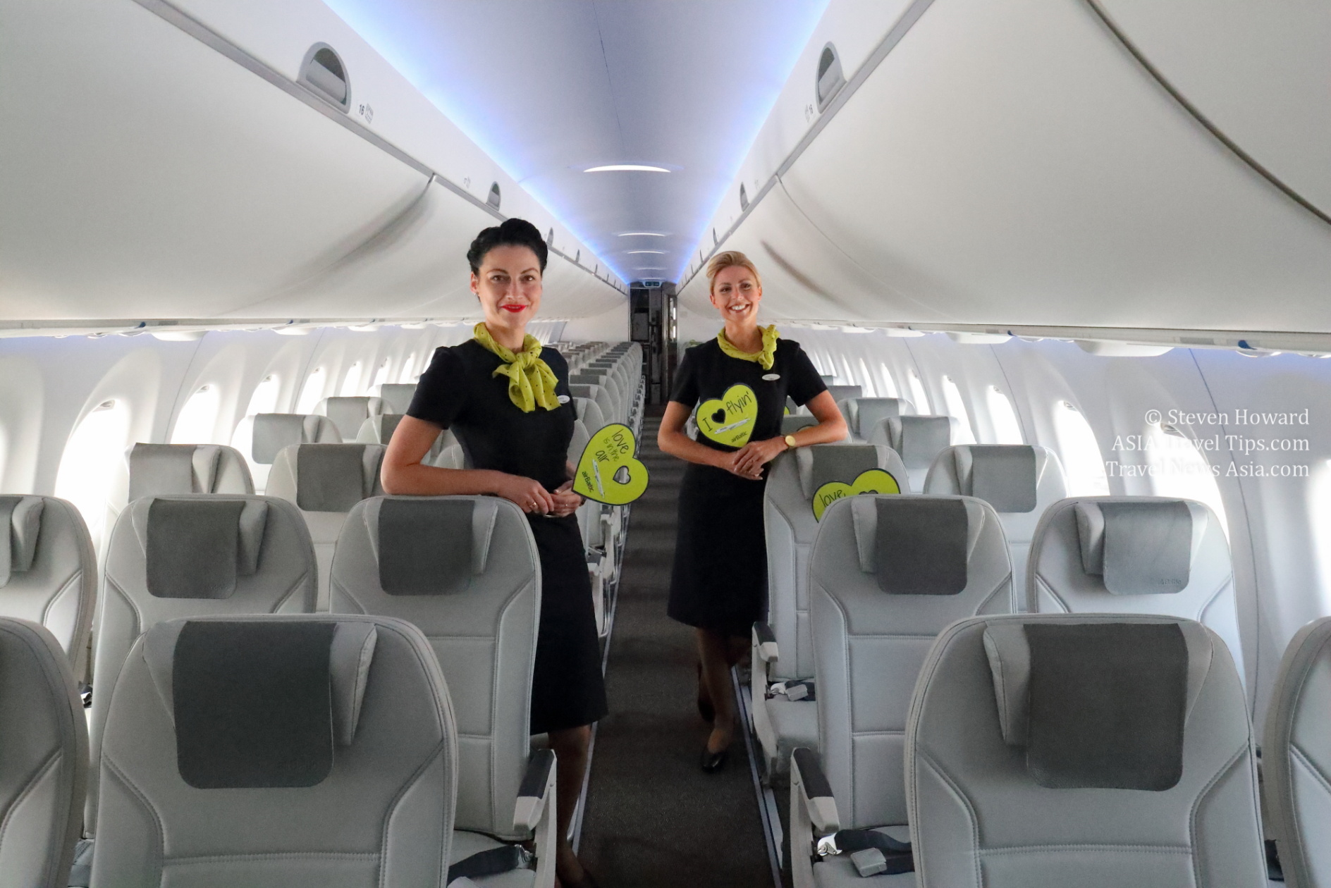 airBaltic operates a very attractive fleet of A200 aircraft. Picture by Steven Howard of TravelNewsAsia.com Click to enlarge.
