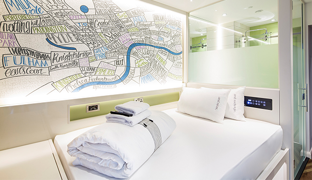 Standard Room at hub by Premier Inn Shoreditch, London. Click to enlarge.