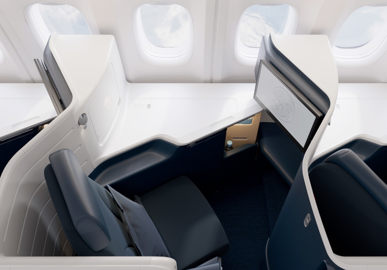 Air France's new long-haul Business Class seat. Click to enlarge.