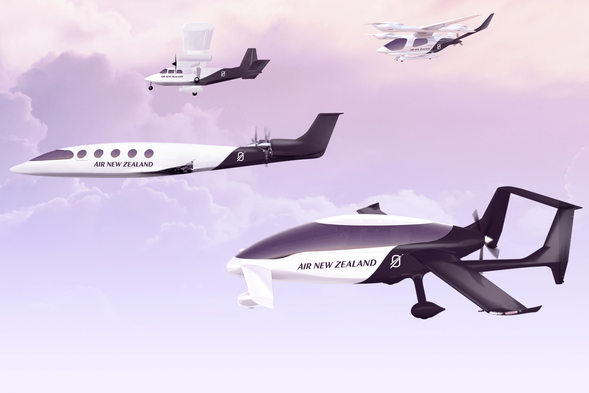 Air New Zealand has partnered with Eviation, Beta, VoltAero and Cranfield Aerospace to achieve its zero emissions flight goals. Click to enlarge.