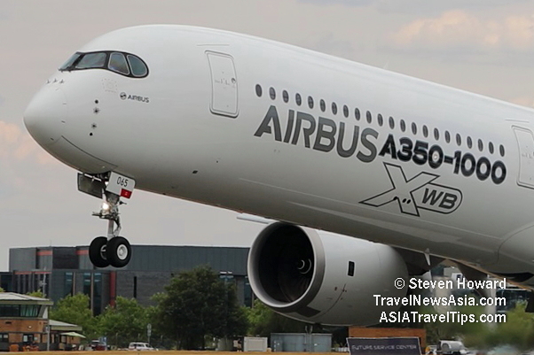 Airbus A350-1000 reg: F-WLXV. Picture by Steven Howard of TravelNewsAsia.com Click to enlarge.