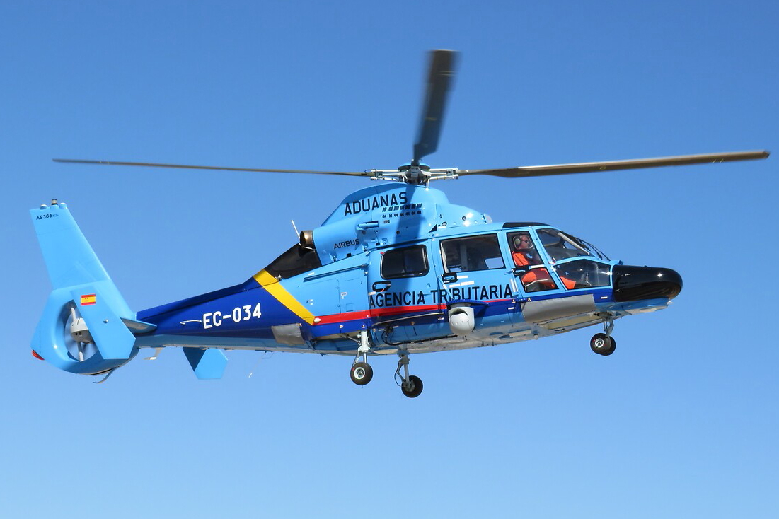 Airbus has delivered the last Dauphin helicopter, an AS365 N3, to the Spanish Customs Service. Click to enlarge.