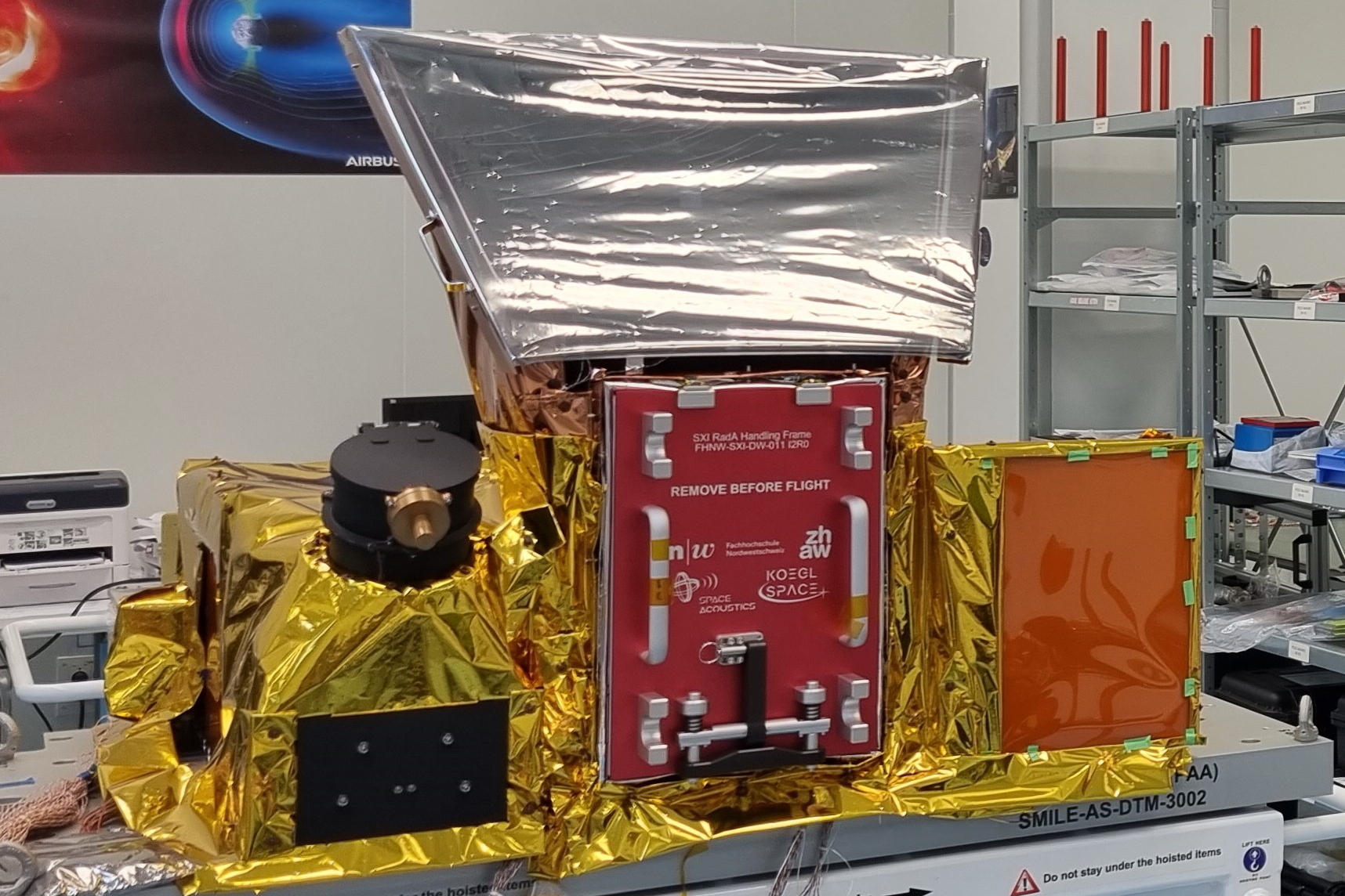 Payload Module for the Solar Wind Magnetosphere Ionosphere Link Explorer is on its way to China. Click to enlarge.