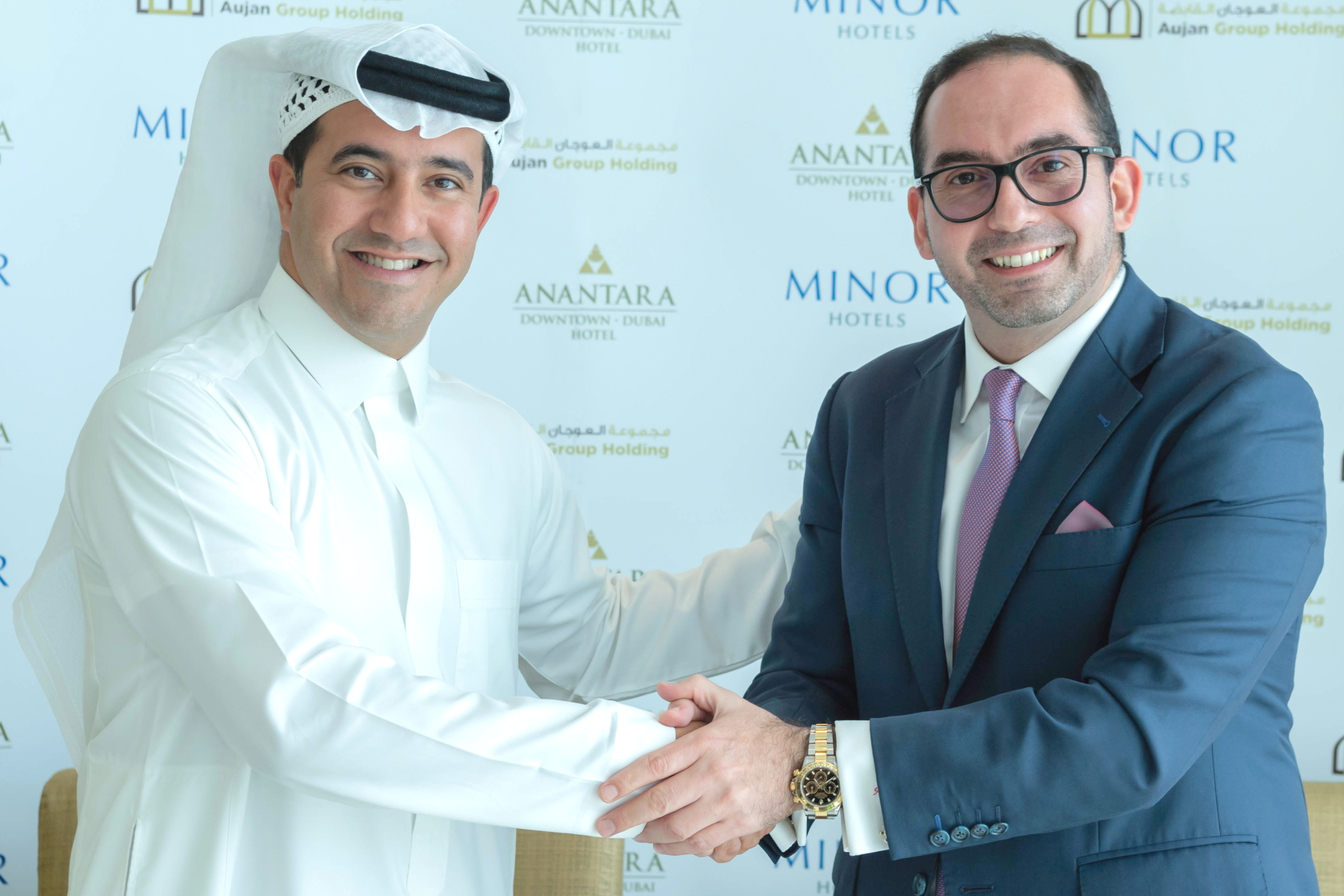 Abdulla Aujan - Executive Chairman, Aujan Group Holding with Amir Golbarg - Senior Vice President Middle East and Africa, Minor Hotels. Click to enlarge.