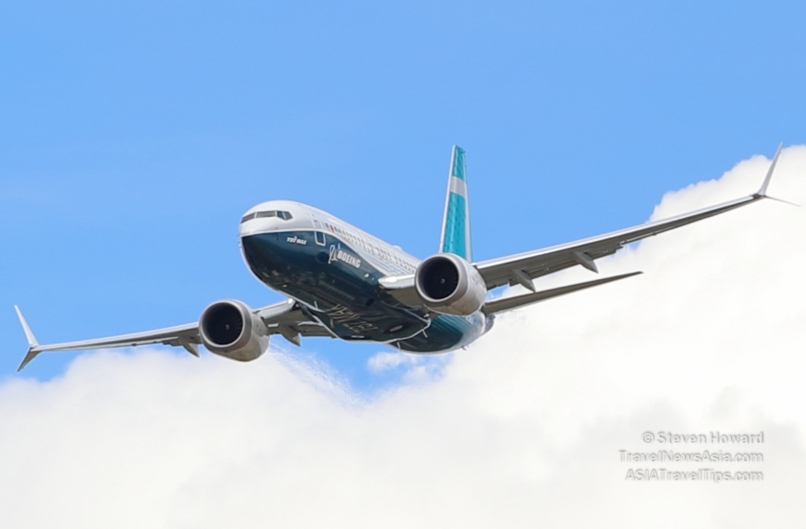 Boeing 737 MAX 7. Picture by Steven Howard of TravelNewsAsia.com Click to enlarge.