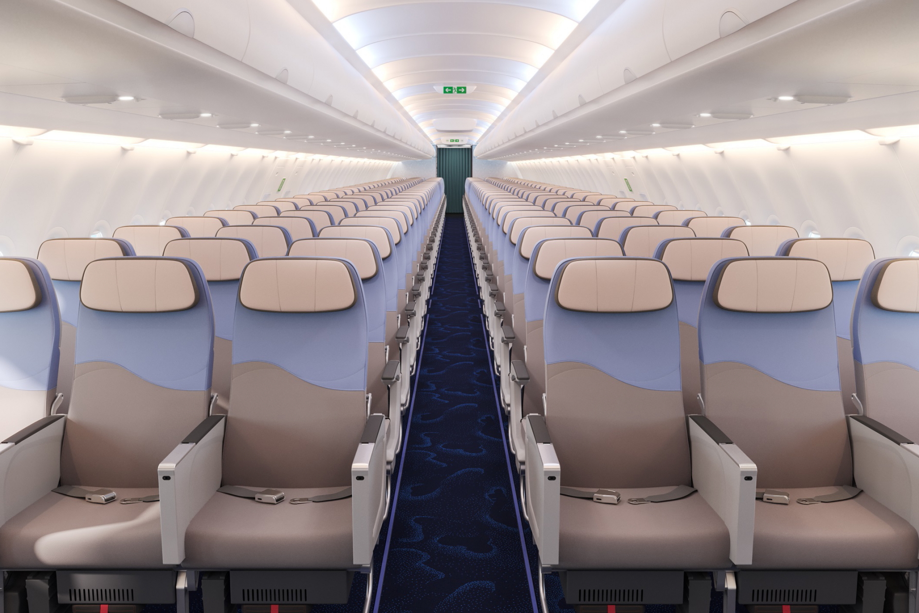 Economy Class on China Airlines' A321neo. Click to enlarge.