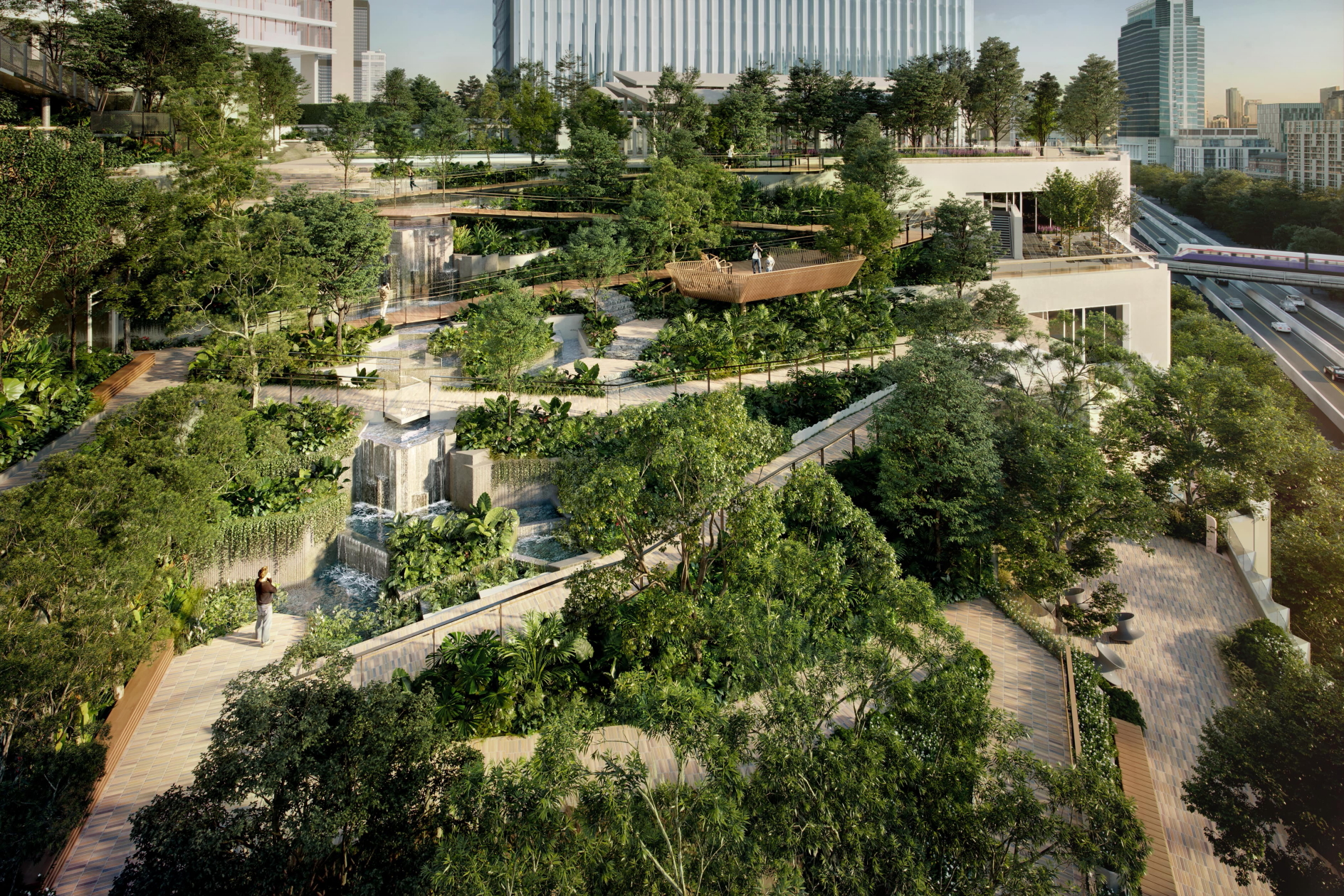 Rendering of the Roof Park Sky Garden at Dusit Central Park Bangkok. Click to enlarge.