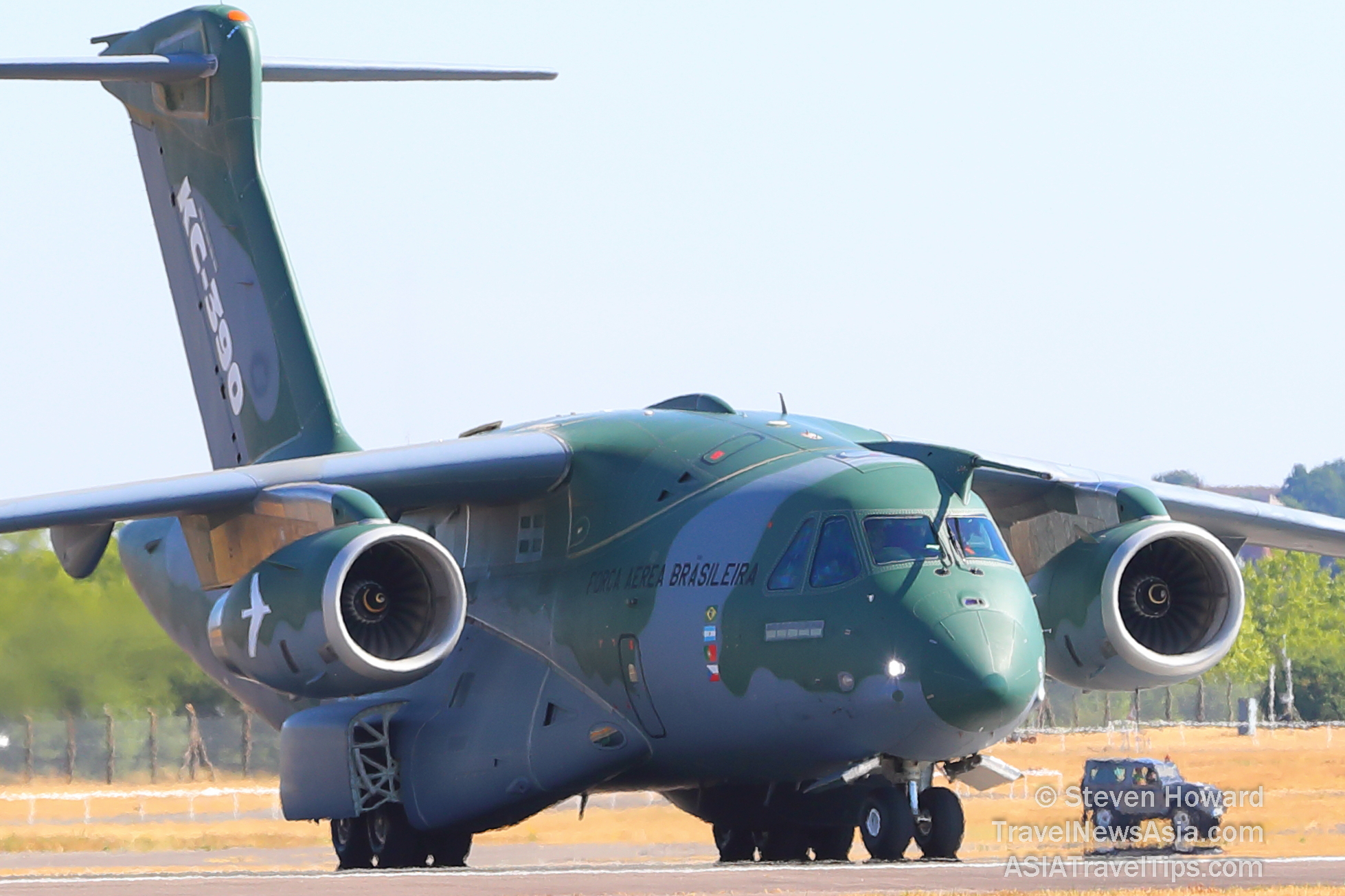 Brazilian Air Force KC-390. Picture by Steven Howard of TravelNewsAsia.com Click to enlarge.
