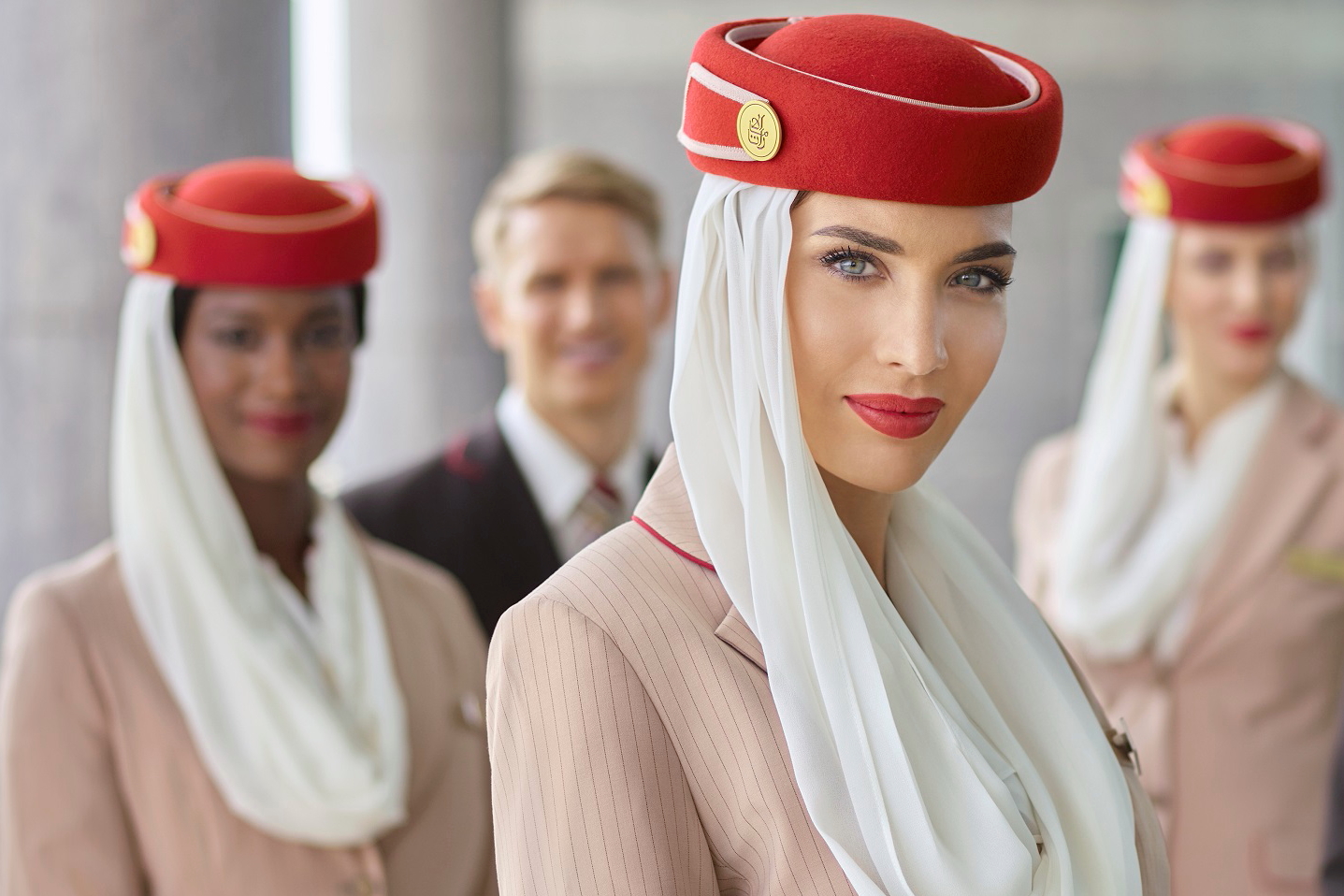 Emirates’ global cabin crew team represents 160 nationalities. Click to enlarge.