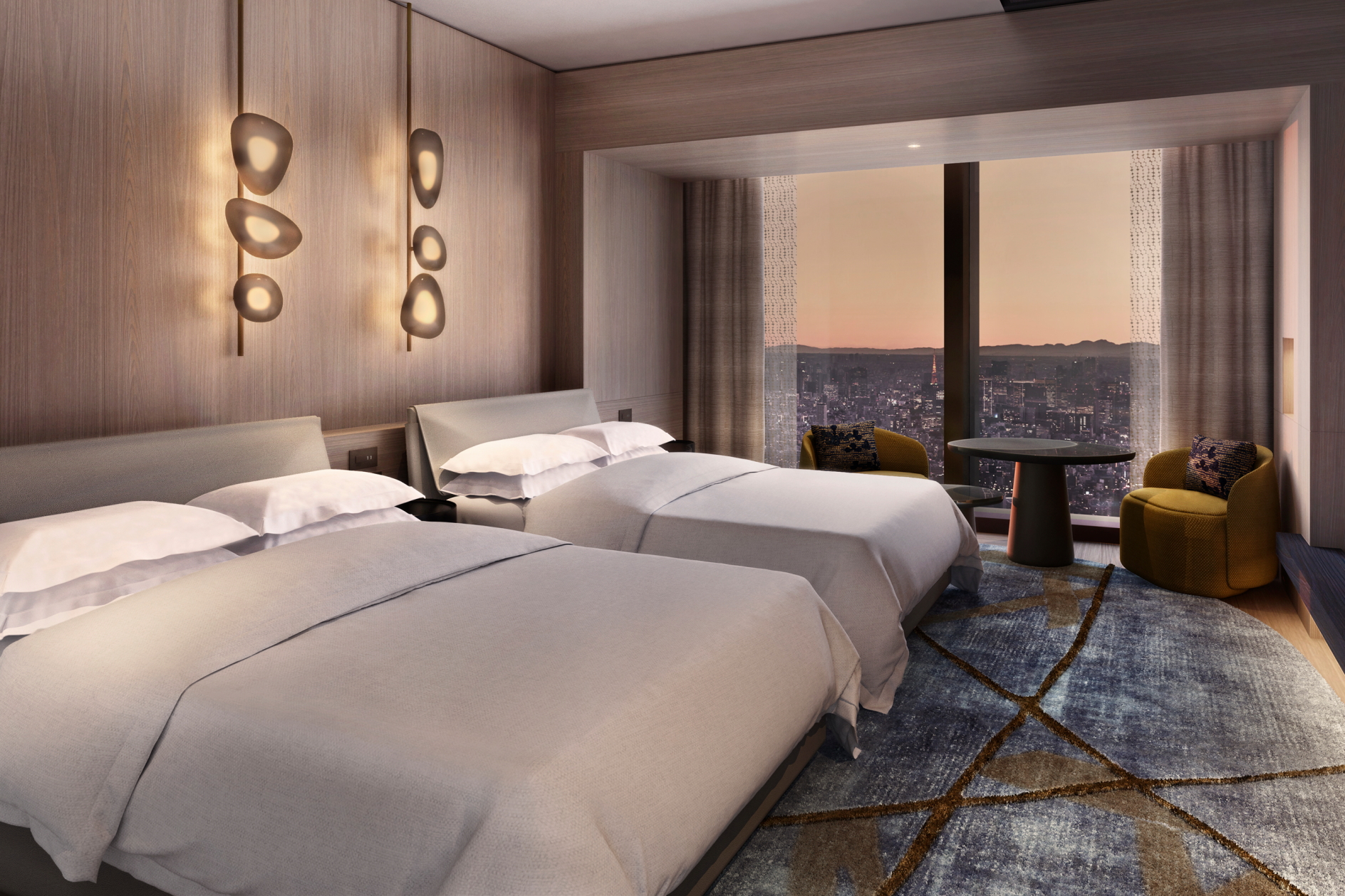 Rendering of a Room at JW Marriott Tokyo. Click to enlarge.