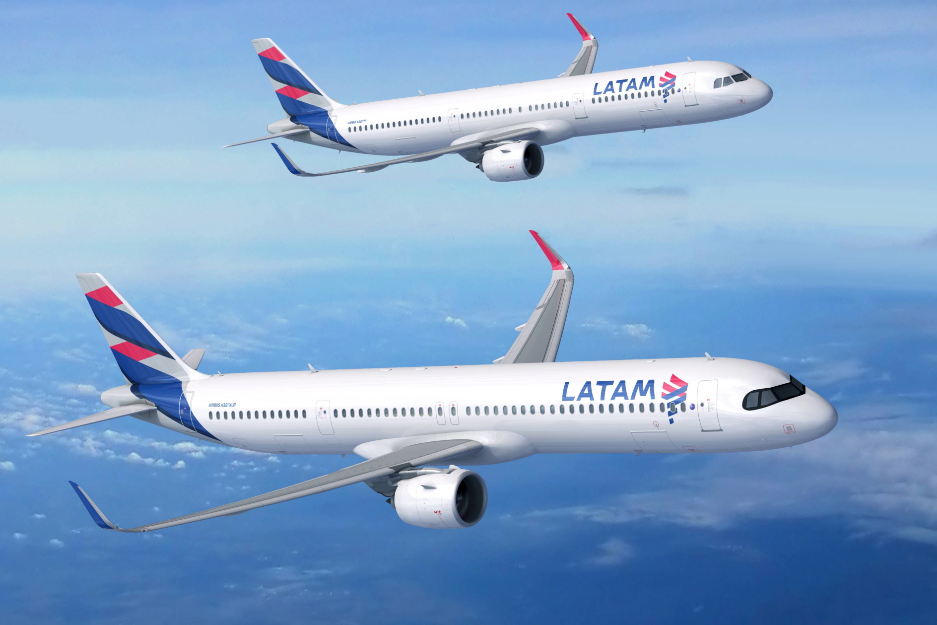 LATAM Airlines Airbus A321XLR and A321neo (top). Click to enlarge.