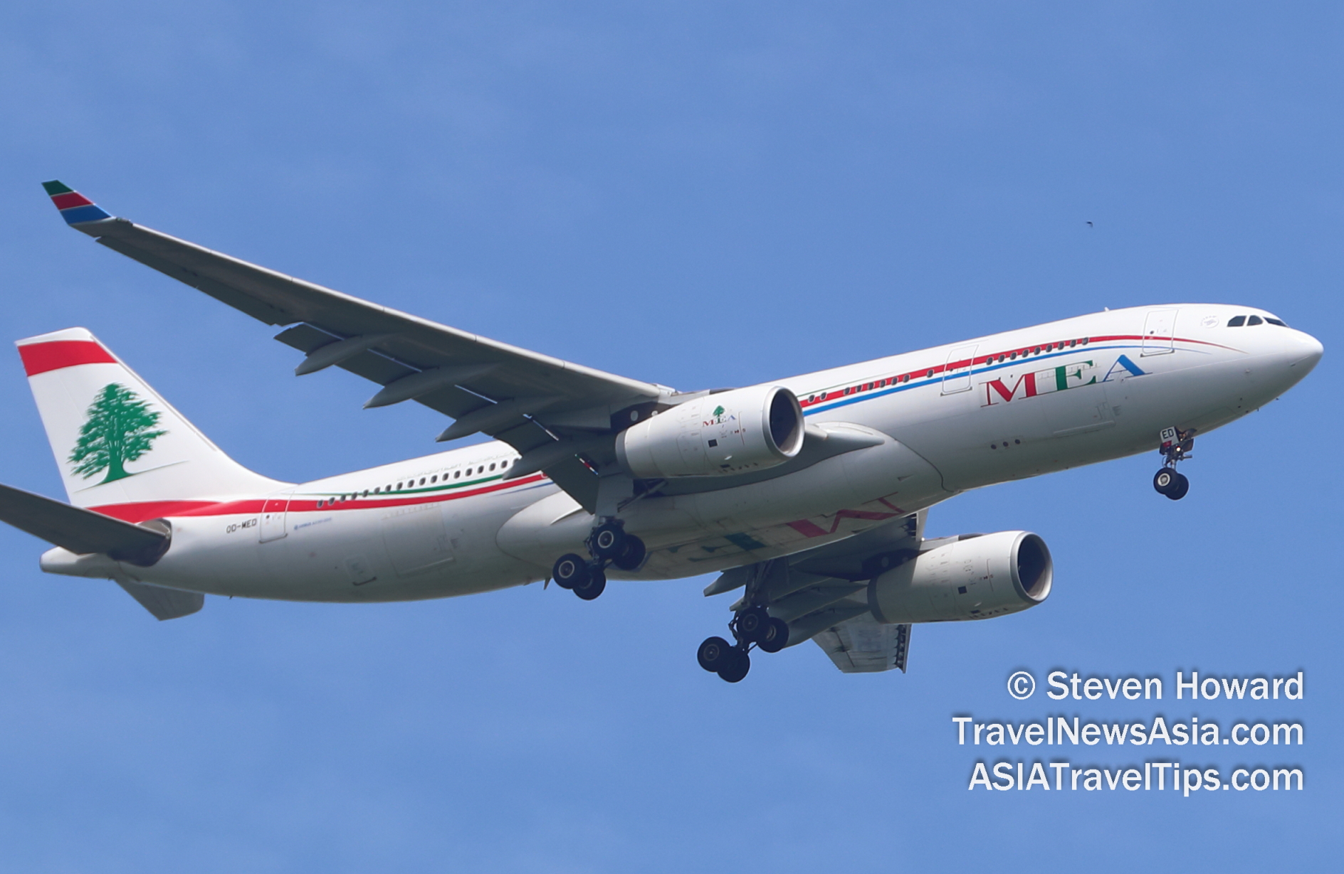 Middle East Airlines A330 reg: OD-MED. Picture by Steven Howard of TravelNewsAsia.com Click to enlarge.