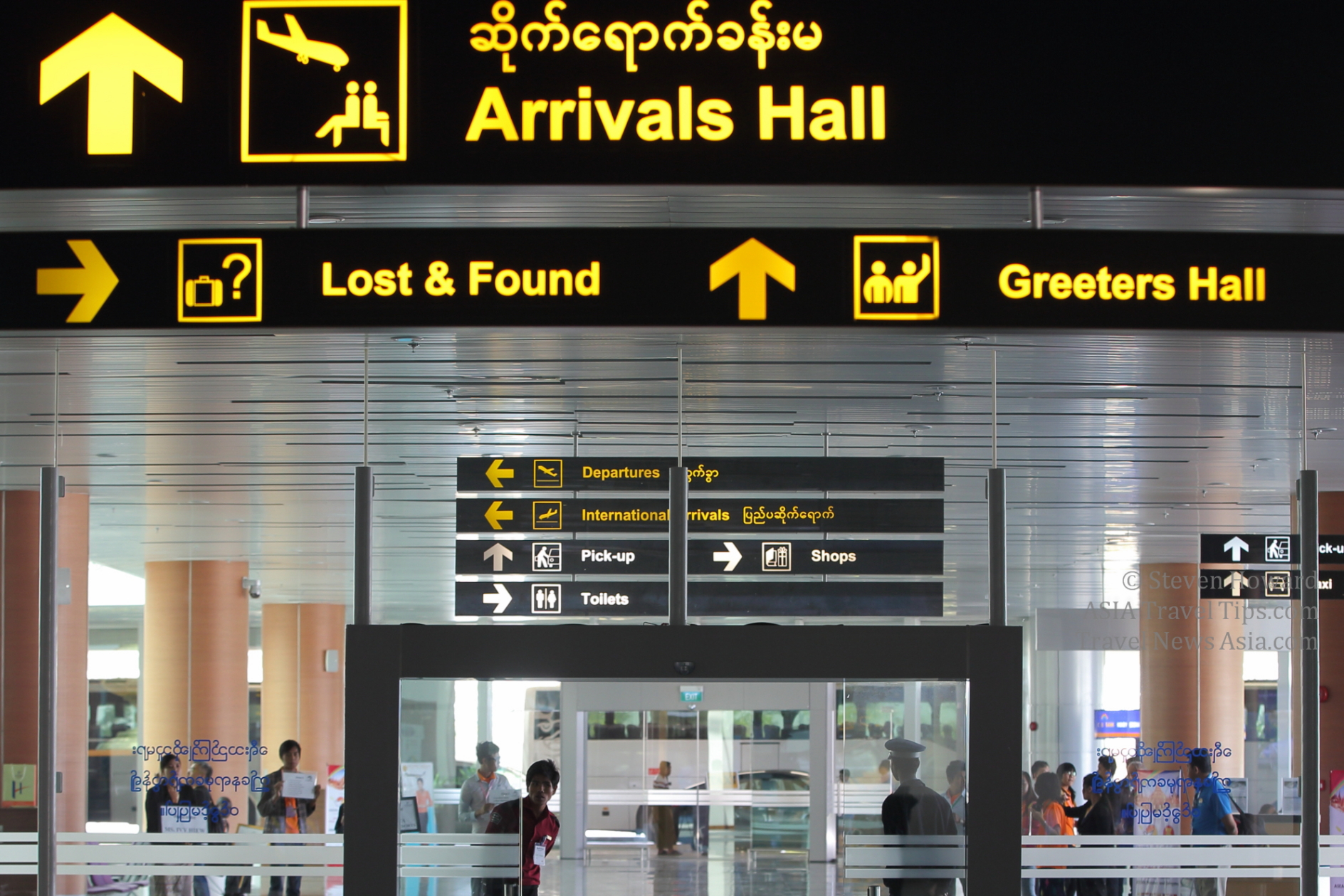 Arrivals Hall at Nay Pyi Taw Airport (NYT) in Myanmar. Picture by Steven Howard of TravelNewsAsia.com. Click to enlarge.
