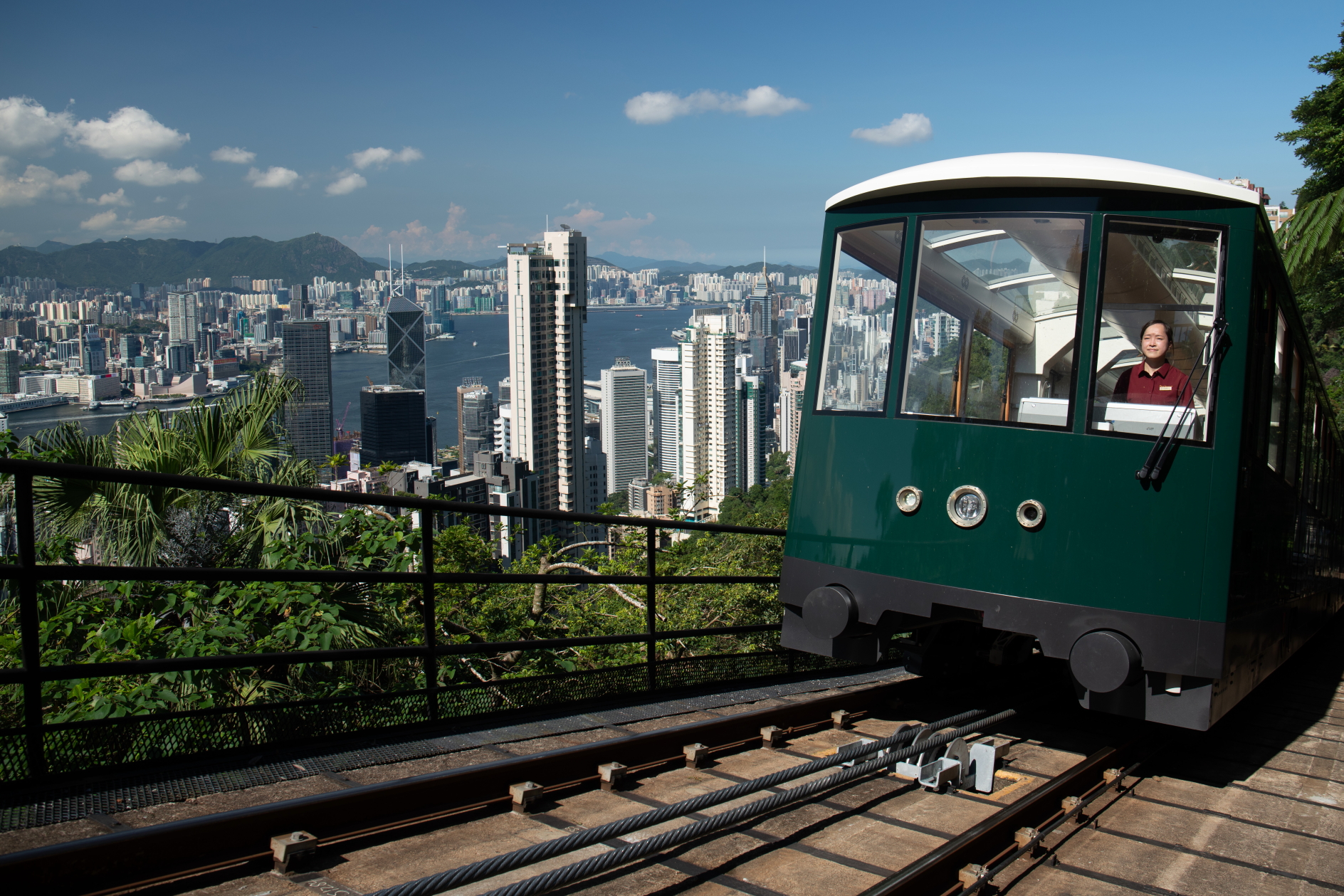 Asia's oldest funicular railway, the Peak Tram in Hong Kong. Click to enlarge.