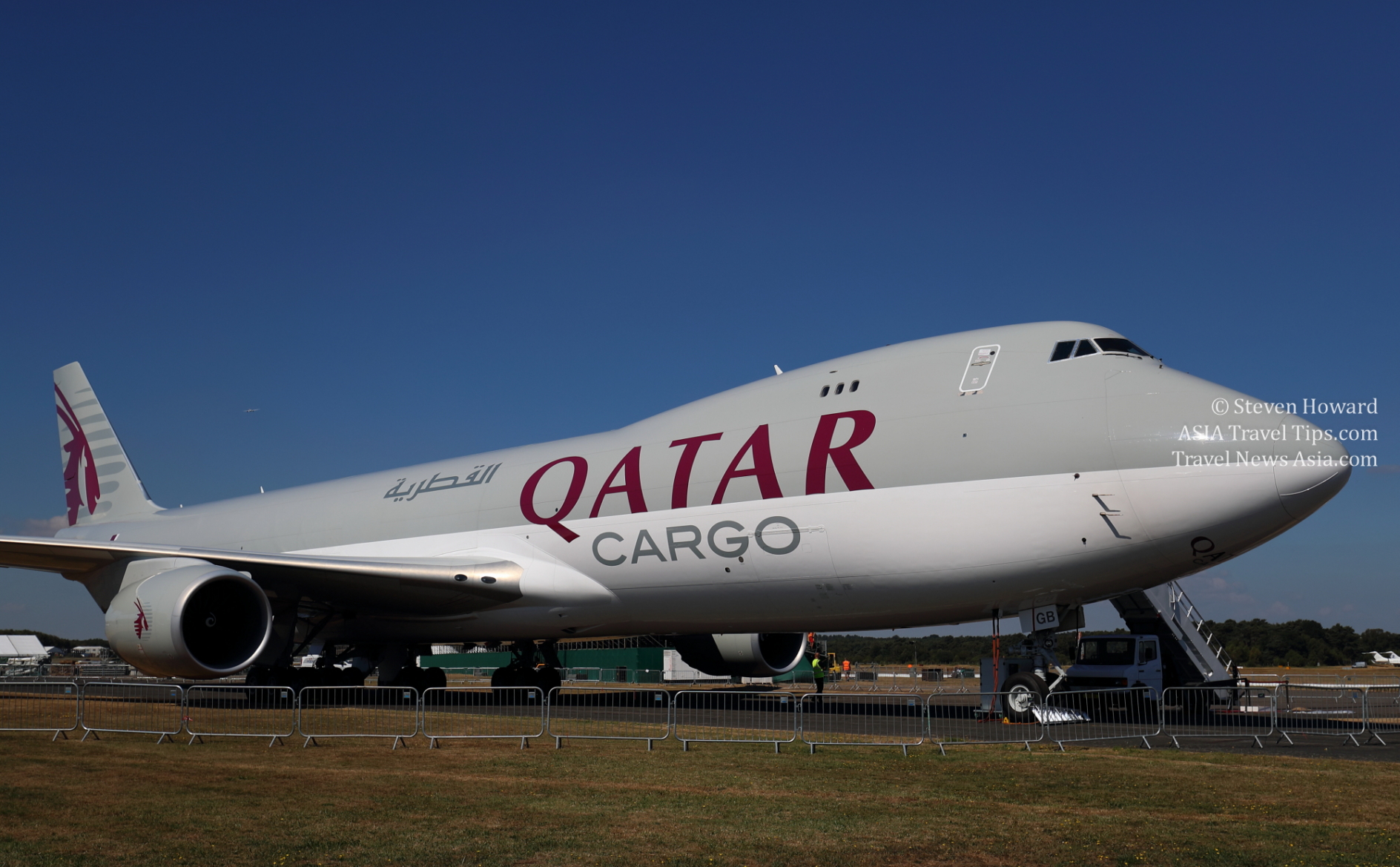 Qatar Airways Cargo Boeing 747F. Picture by Steven Howard of TravelNewsAsia.com Click to enlarge.
