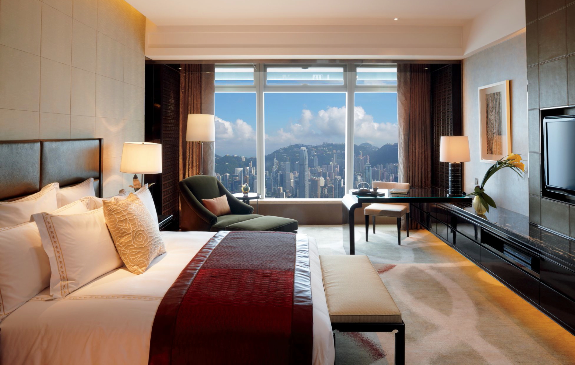 Deluxe Victoria Harbour Room at Ritz-Carlton, Hong Kong. Click to enlarge.