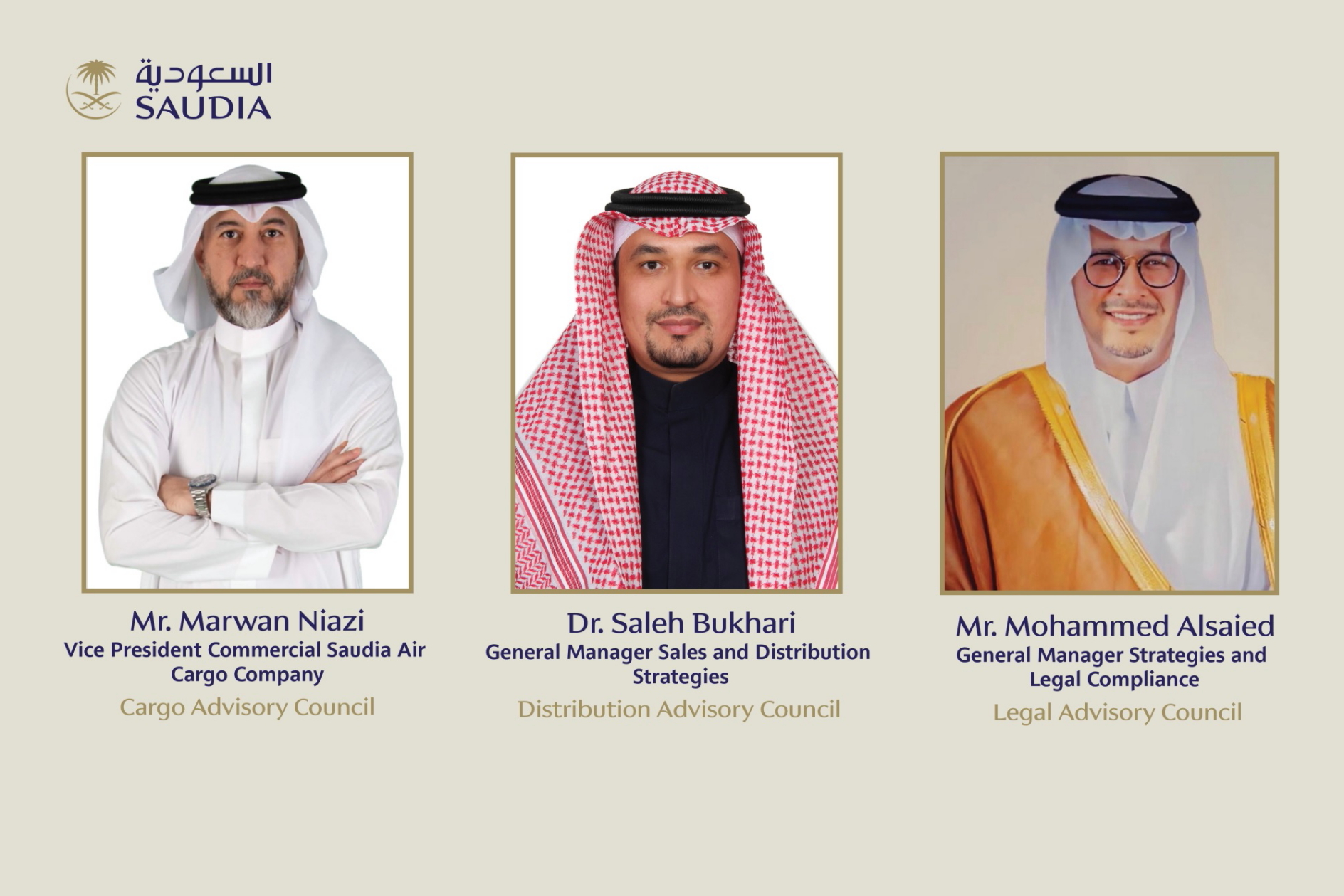 Three members of Saudi Arabian Airlines (Saudia) have joined IATA's Advisory Councils for the 2022-2025 term. Click to enlarge.