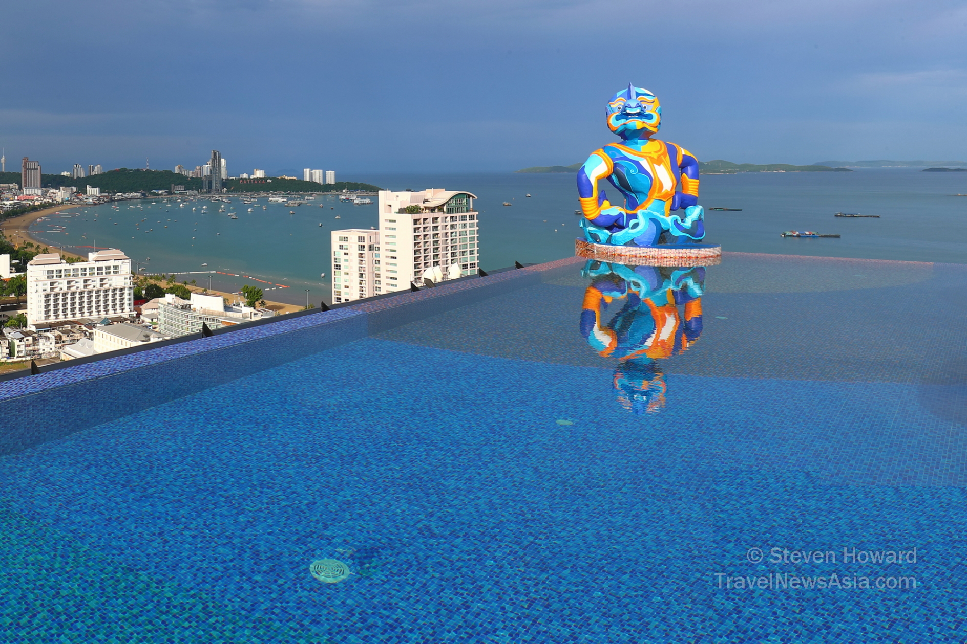 View from one of the swimming pools at Siam @ Siam Design Hotel Pattaya. Click to enlarge.