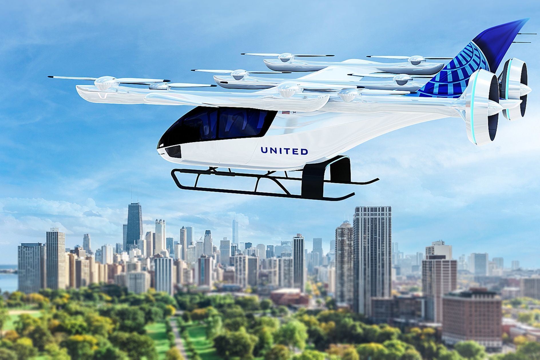 United Airlines a signé un CPA pour 200 eVTOL à 4 places avec des options pour 200 autres. Cliquez pour agrandir.