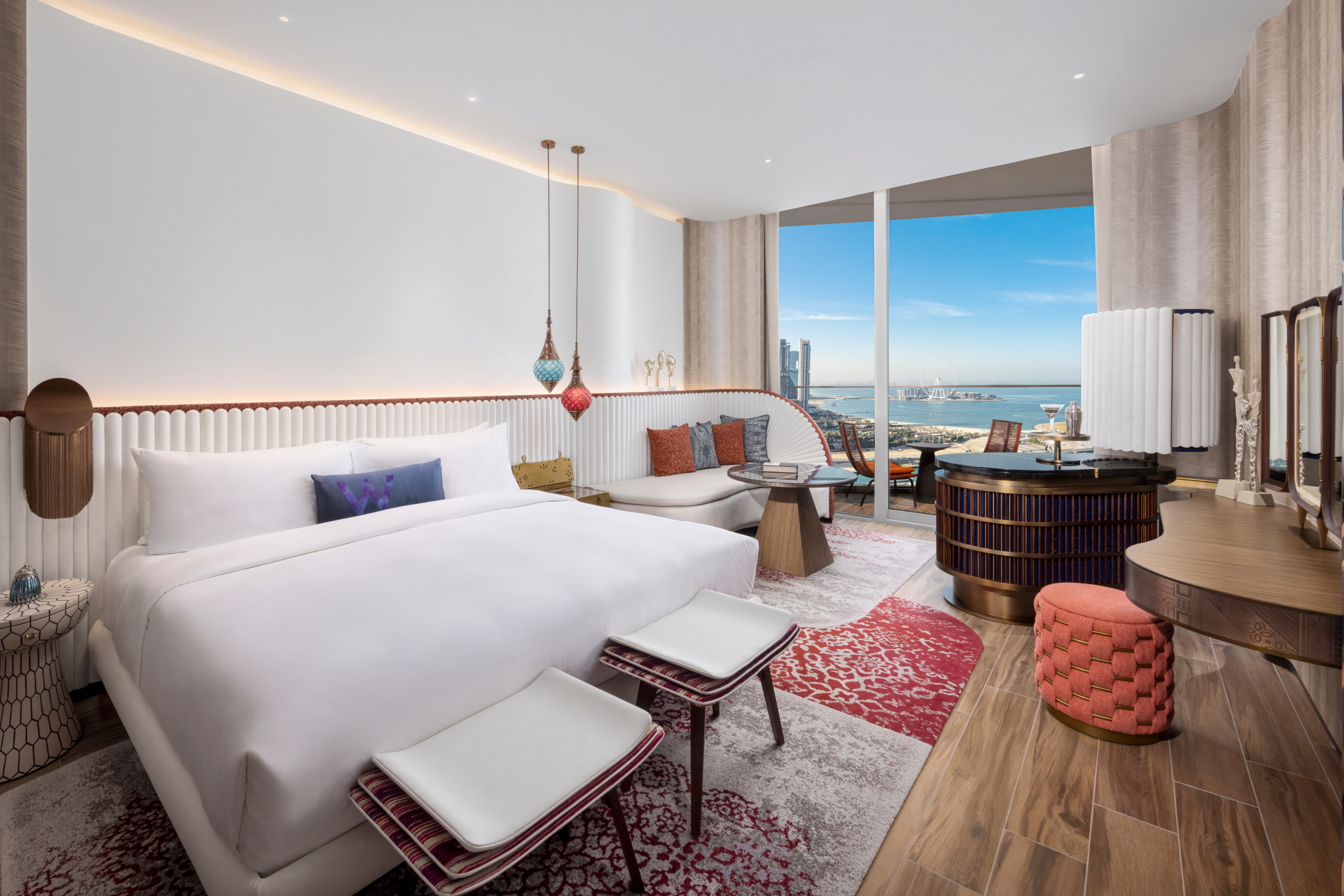 Room at W Dubai Mina Seyahi. Click to enlarge.
