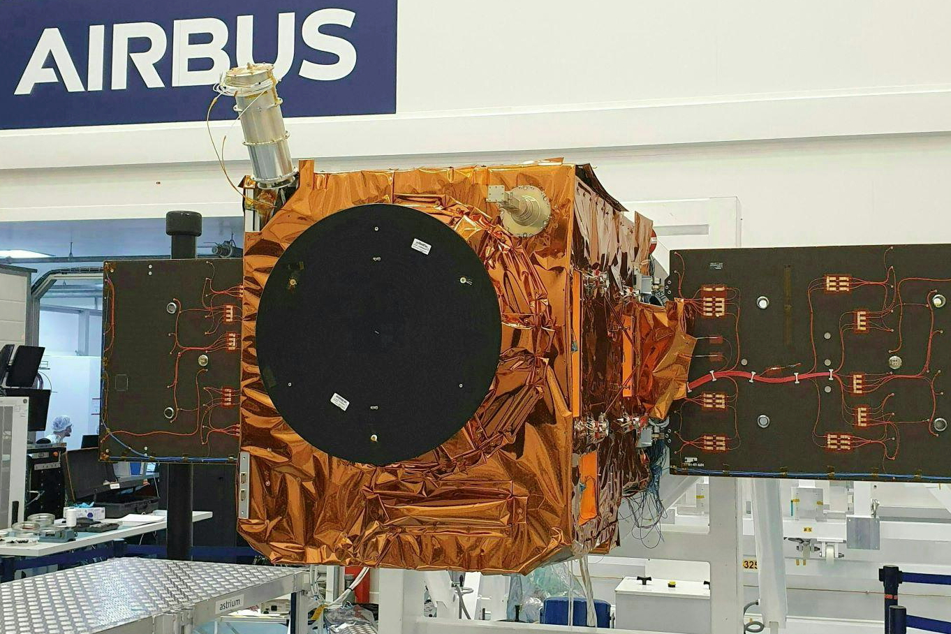 Thailand's Airbus-built THEOS-2 Earth observation satellite. Click to enlarge.