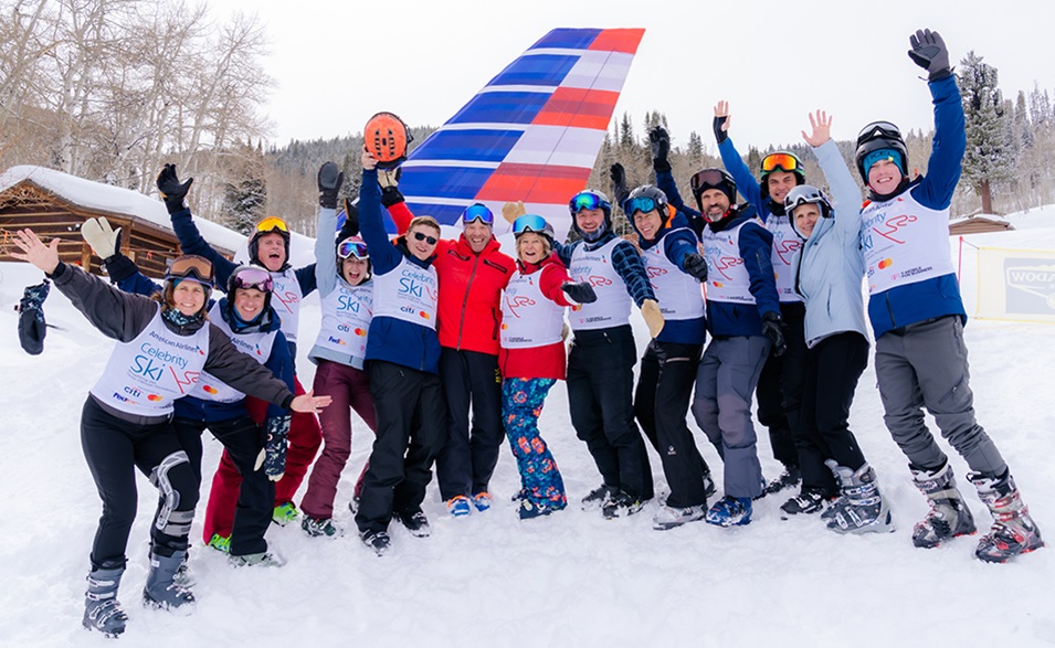 American Airlines' Celebrity Ski event in Beaver Creek, Colorado raised more than US$1.1 million for the Cystic Fibrosis Foundation. Click to enlarge.